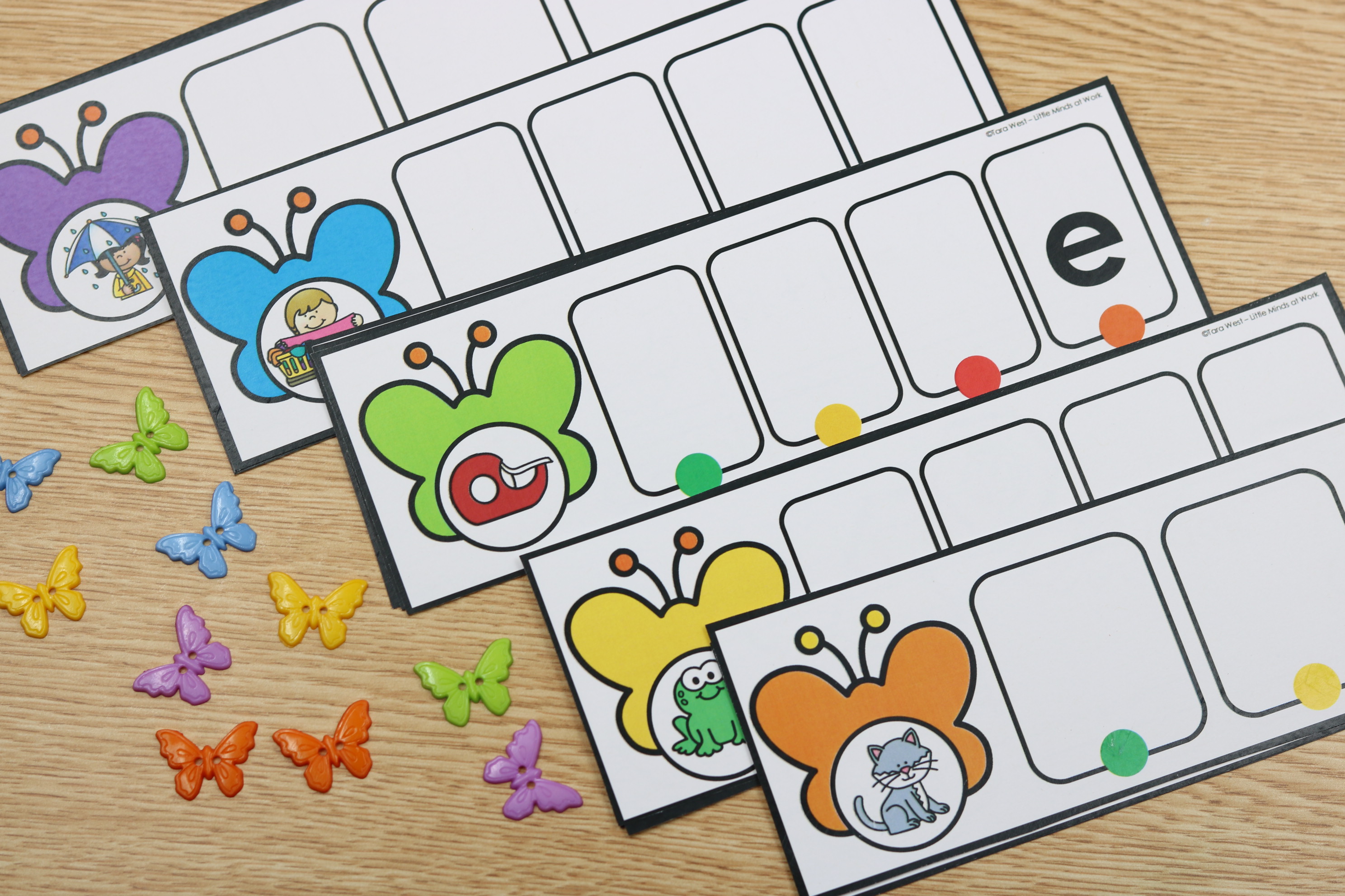 April spring butterfly word building strips freebie