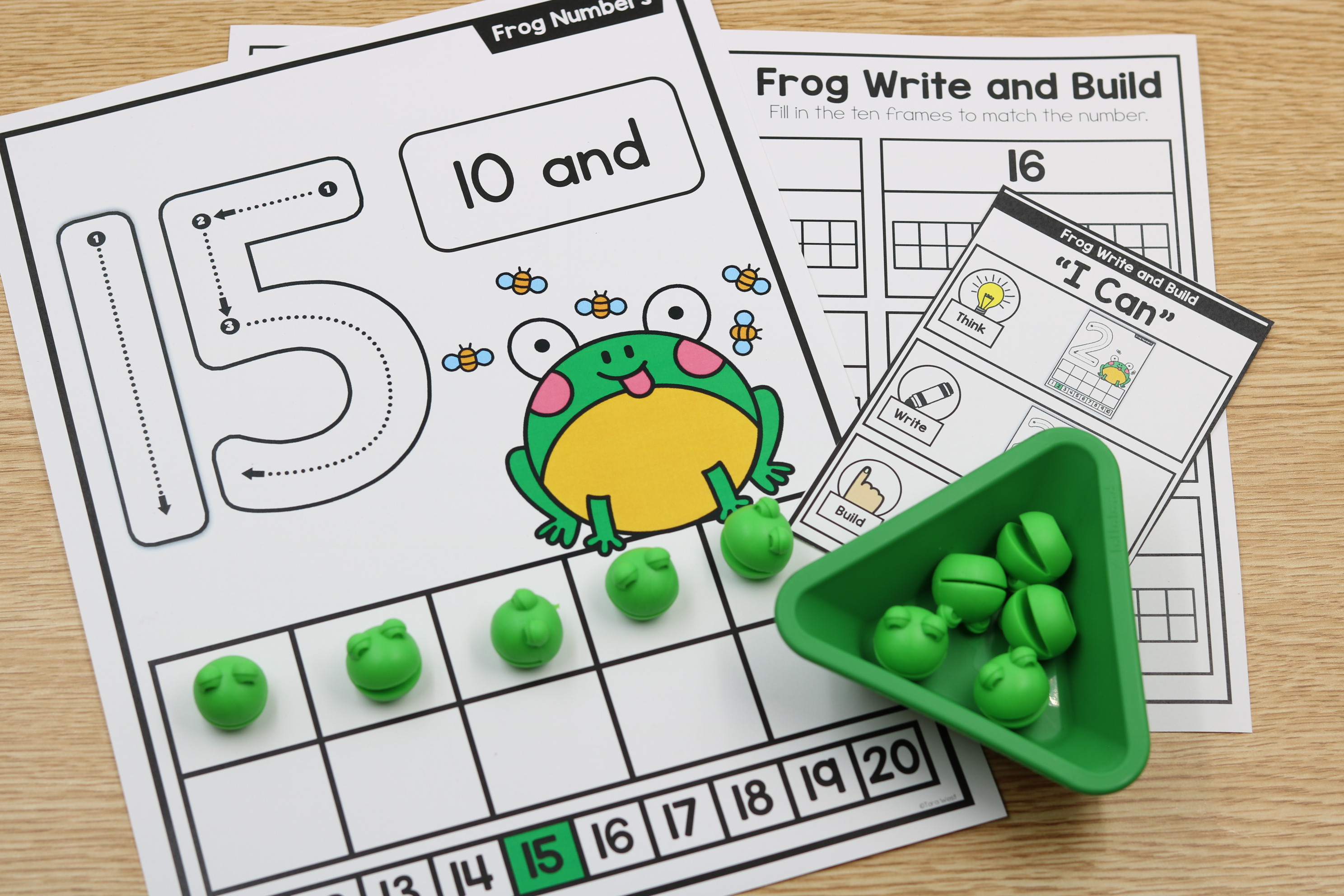 April spring frog phonics and math centers freebie