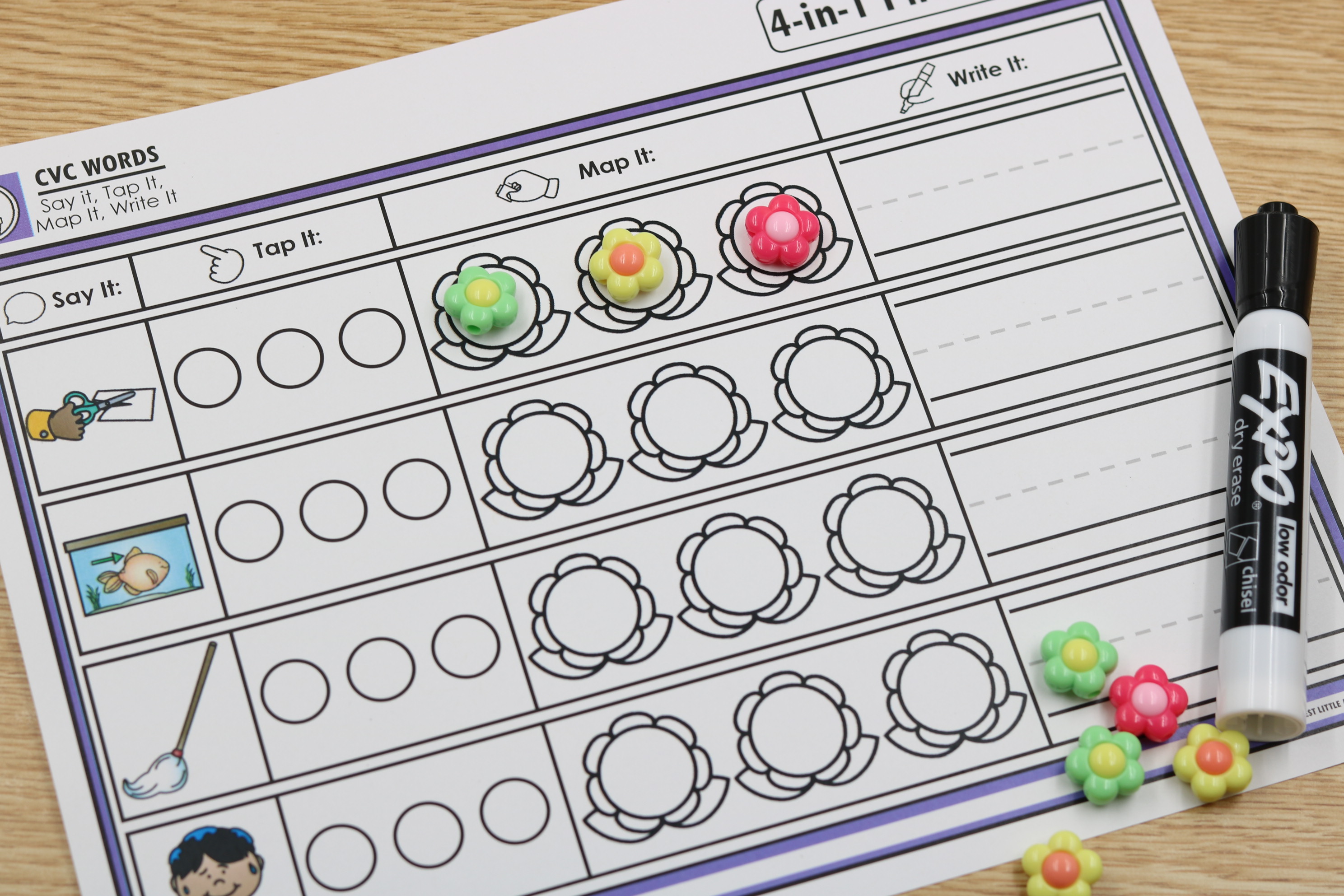 science of reading CVC mapping mats spring phonics free download