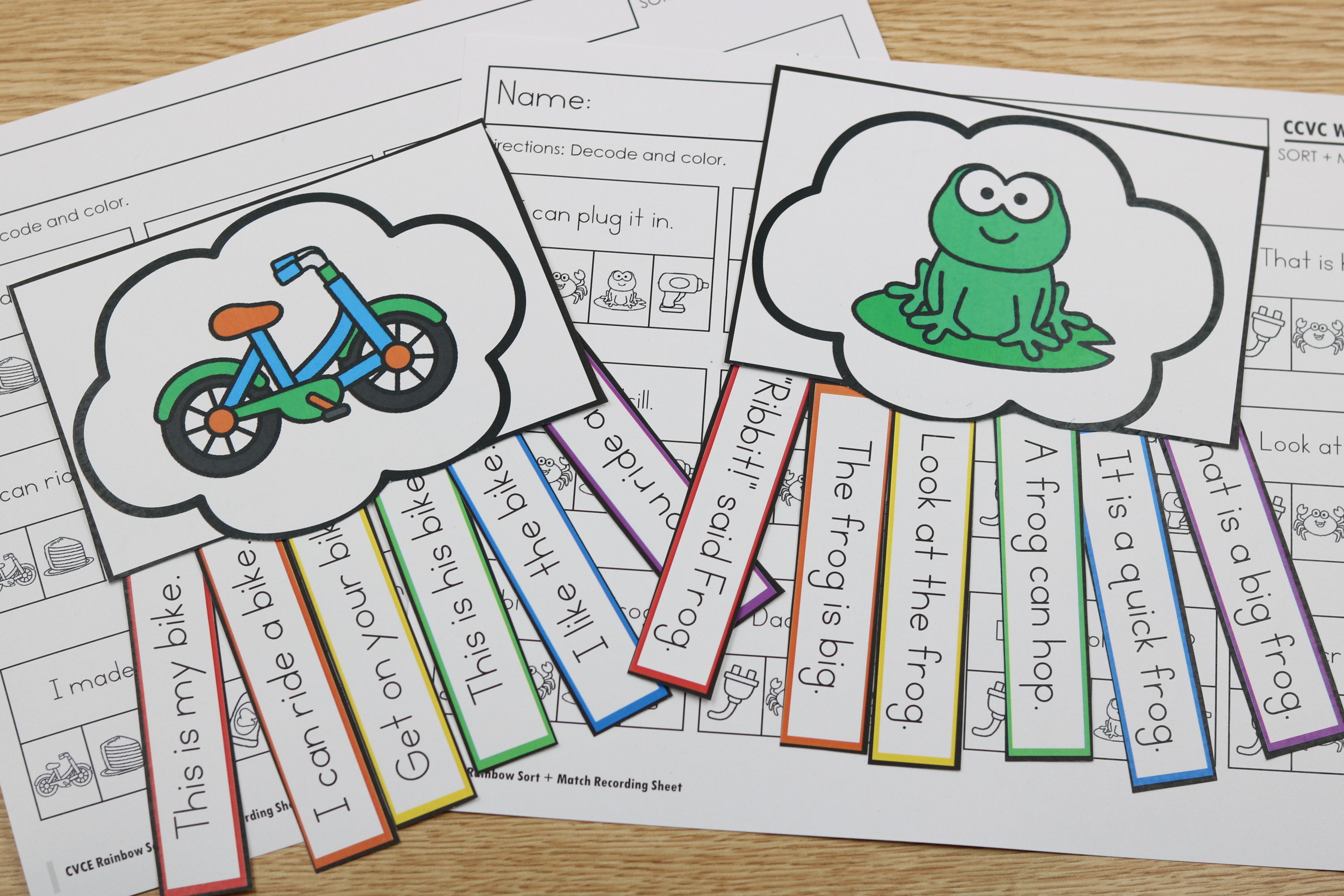 April spring phonics sentence match ups freebie