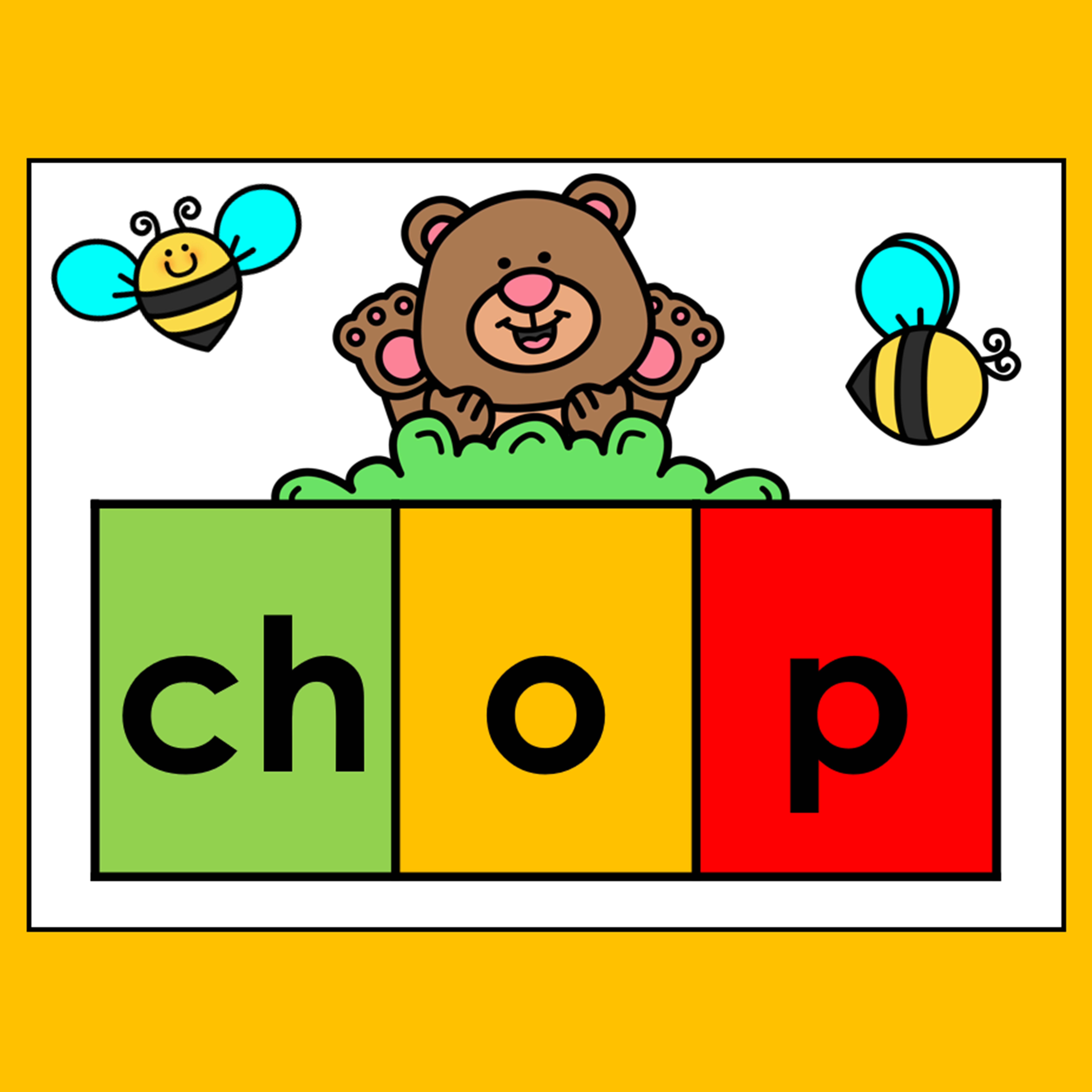April spring phonics blending slides freebie
