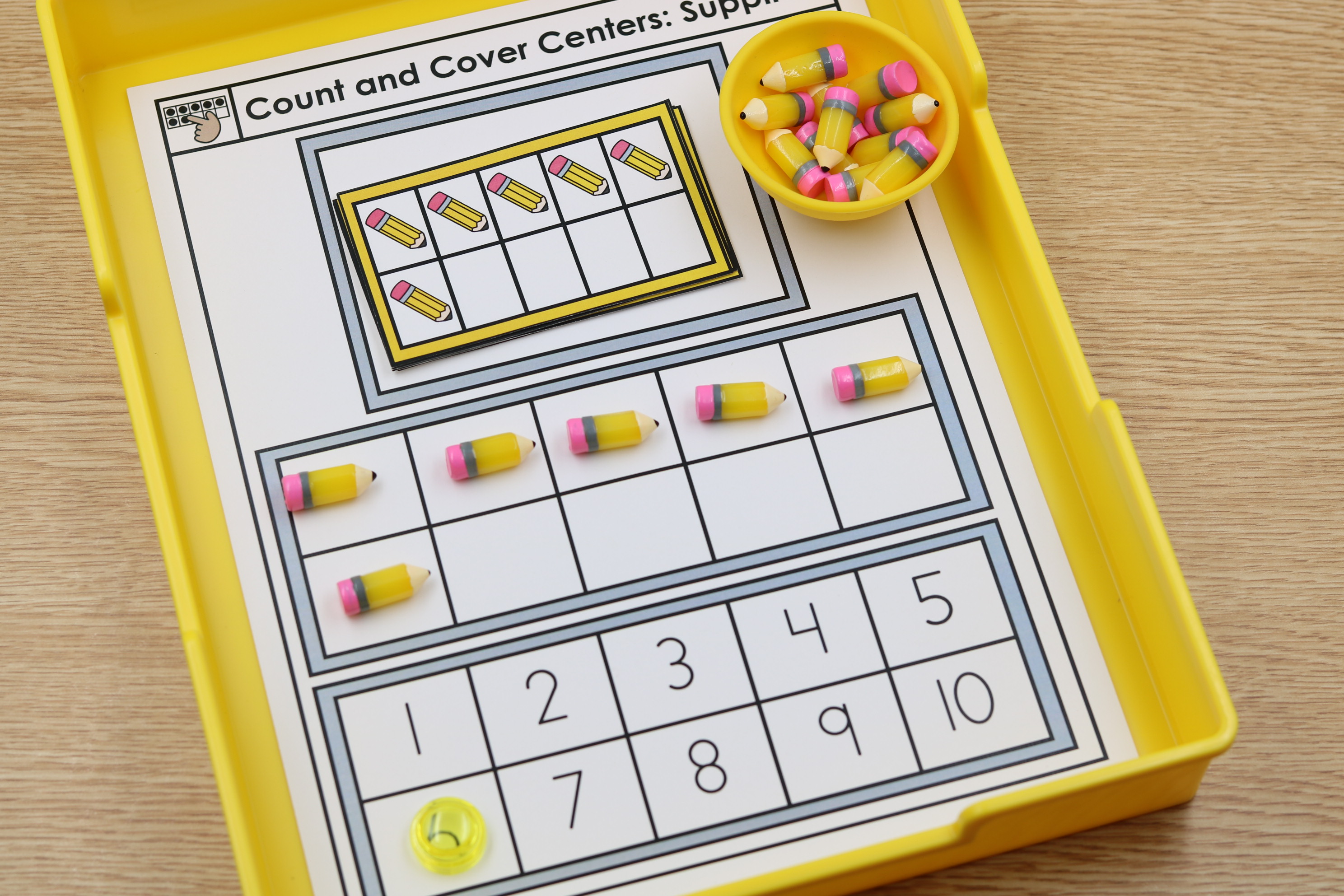 students build number sense to 10 counting a set of back to school manipulatives