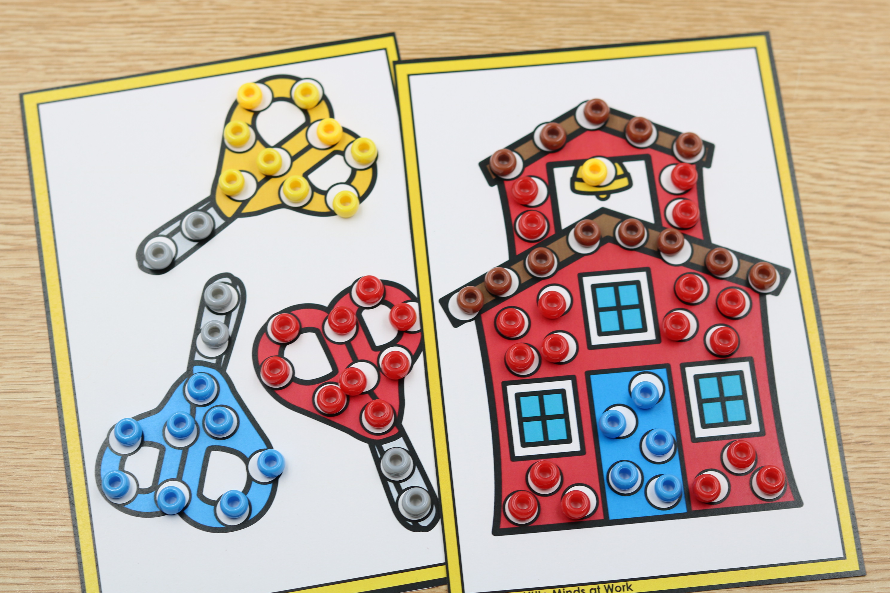 back to school pony bead fine motor center student completes school images using pony beads