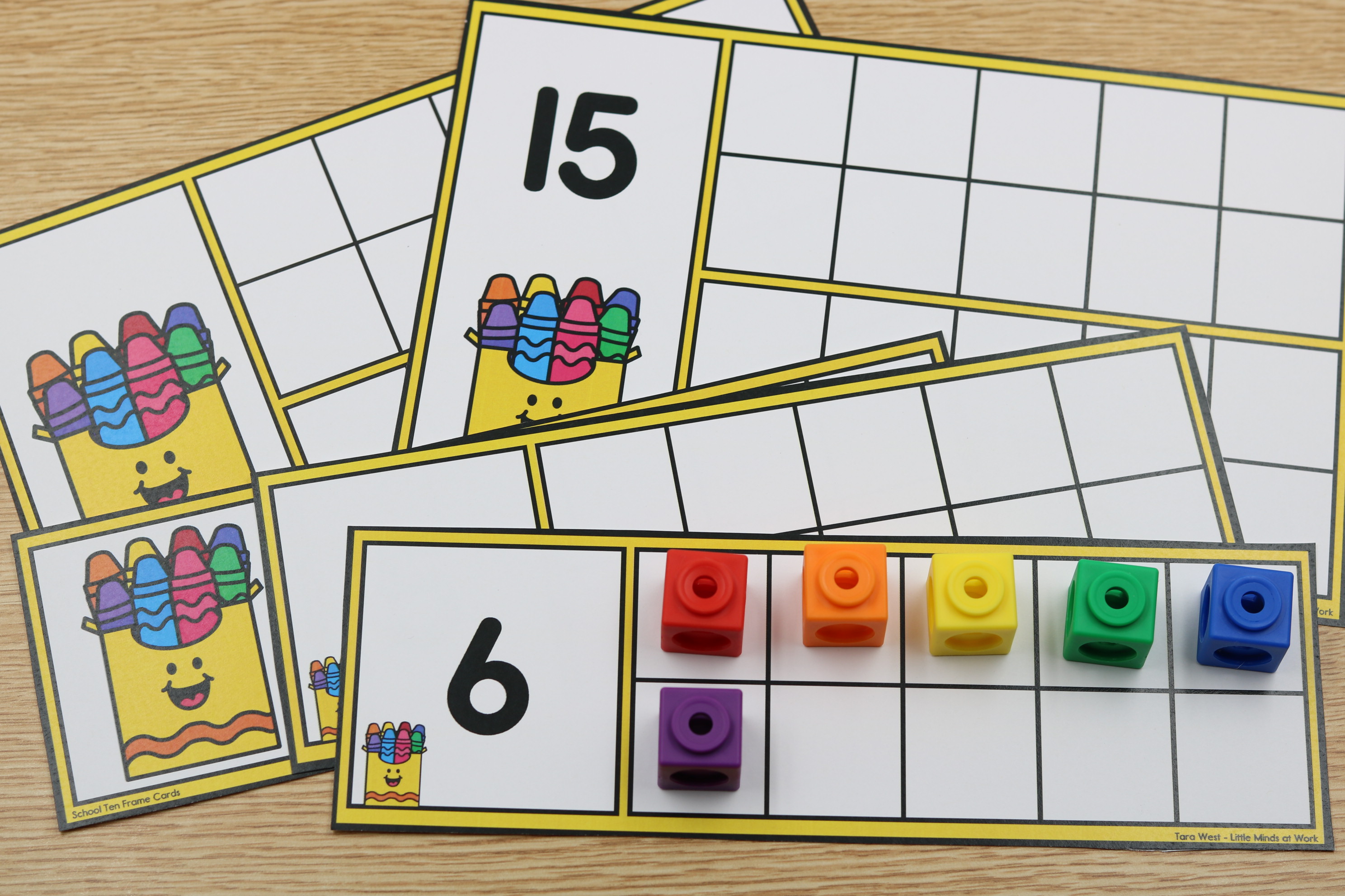 students build number sense using free ten frame builder cards and counting cubes