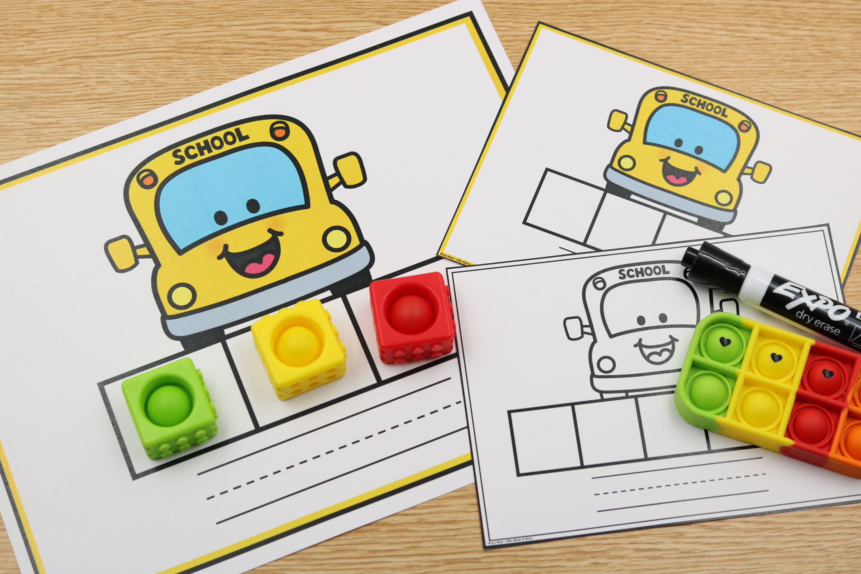 back to school mapping mats as students use hand2mind manipulatives