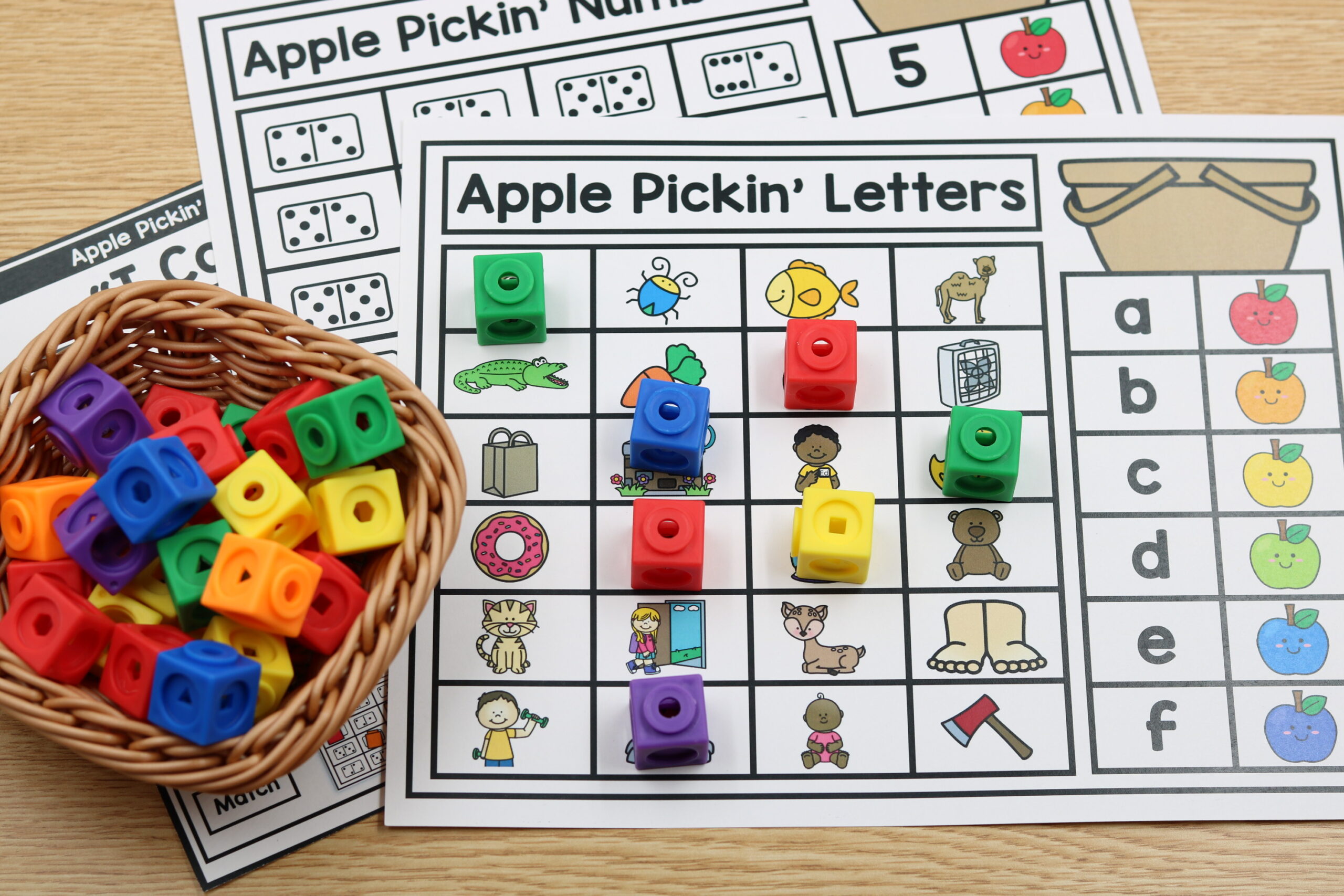 REE apple themed kindergarten phonics mat for back to school letter sounds, beginning sounds, small groups, and Science of Reading practice.