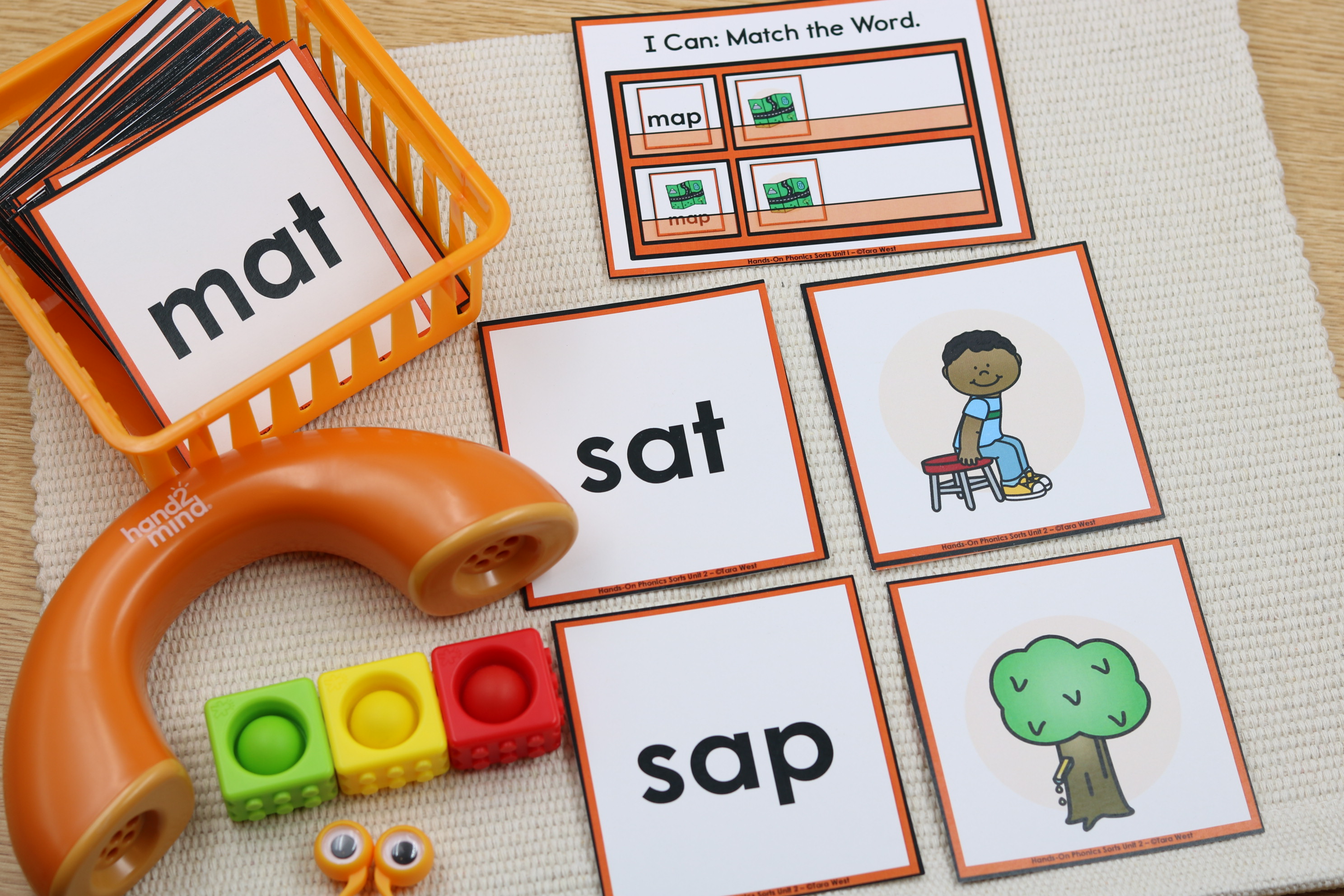 cvc pocket chart match ups for phonics centers