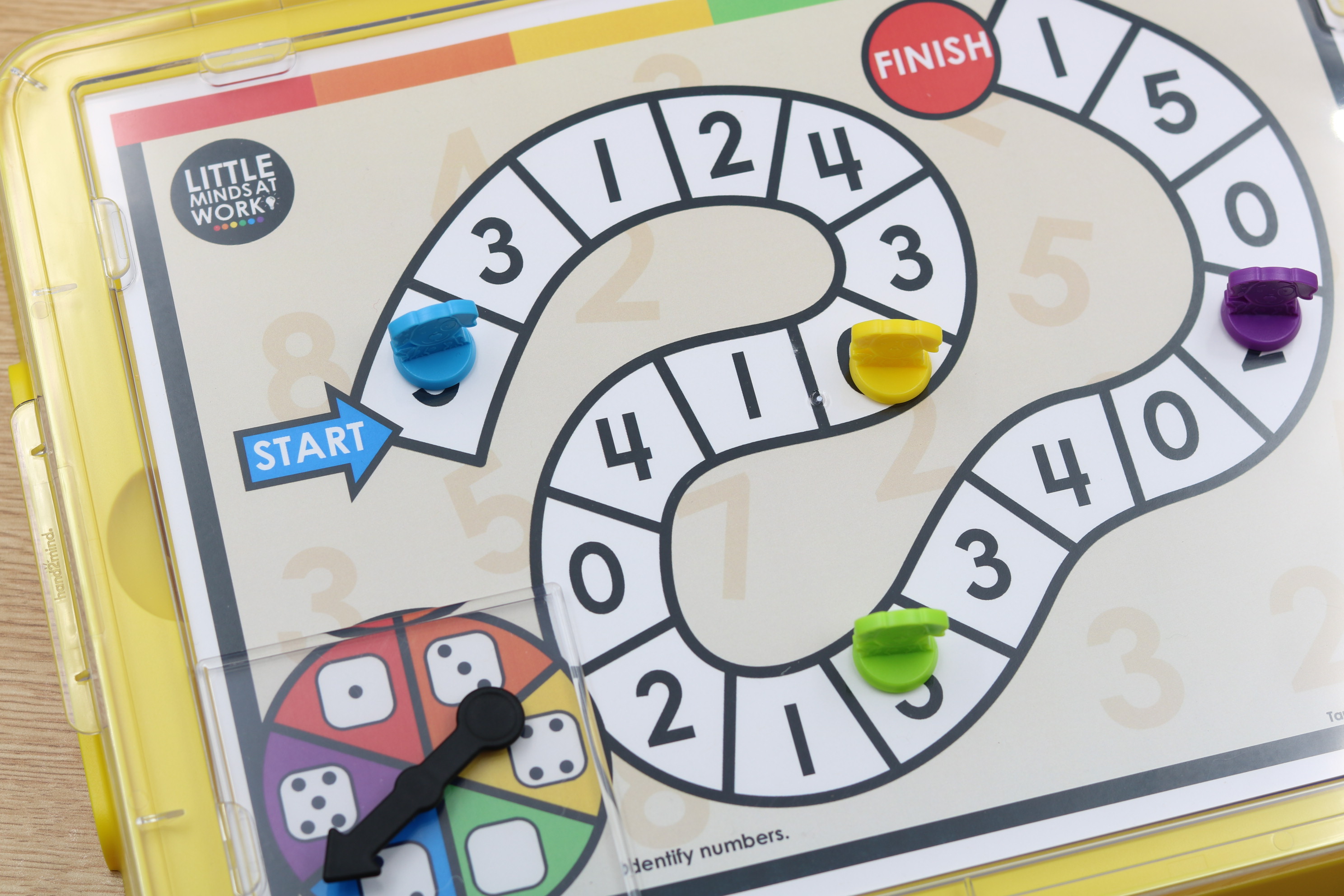 Hands-on math game tray mats using the hand2mind Game Tray Set that build counting skills, number recognition, subitizing, and early math fluency.
