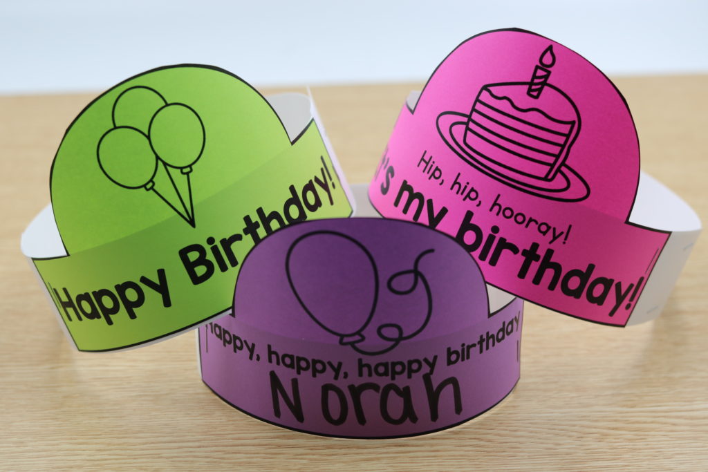 Free back to school birthday crown printable for students