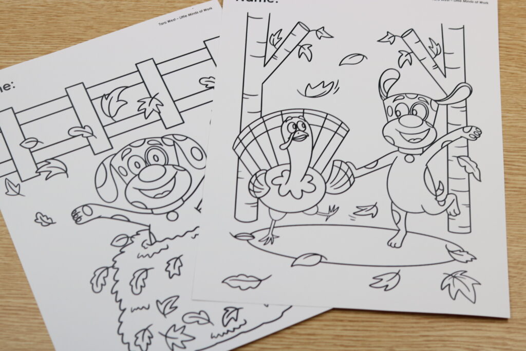 Pip the Pup free seasonal coloring pages for classroom and at-home fun
