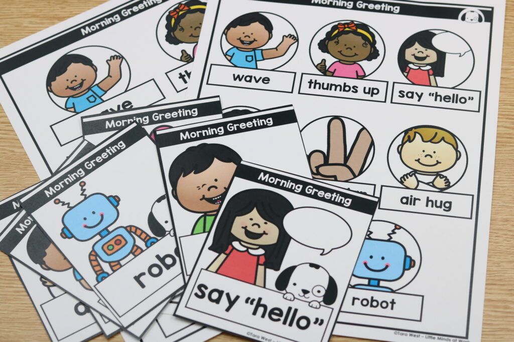 Pip the Pup free morning greetings posters for classroom routines