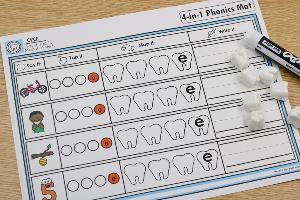 February CVCe mapping mats free download for phonics instruction