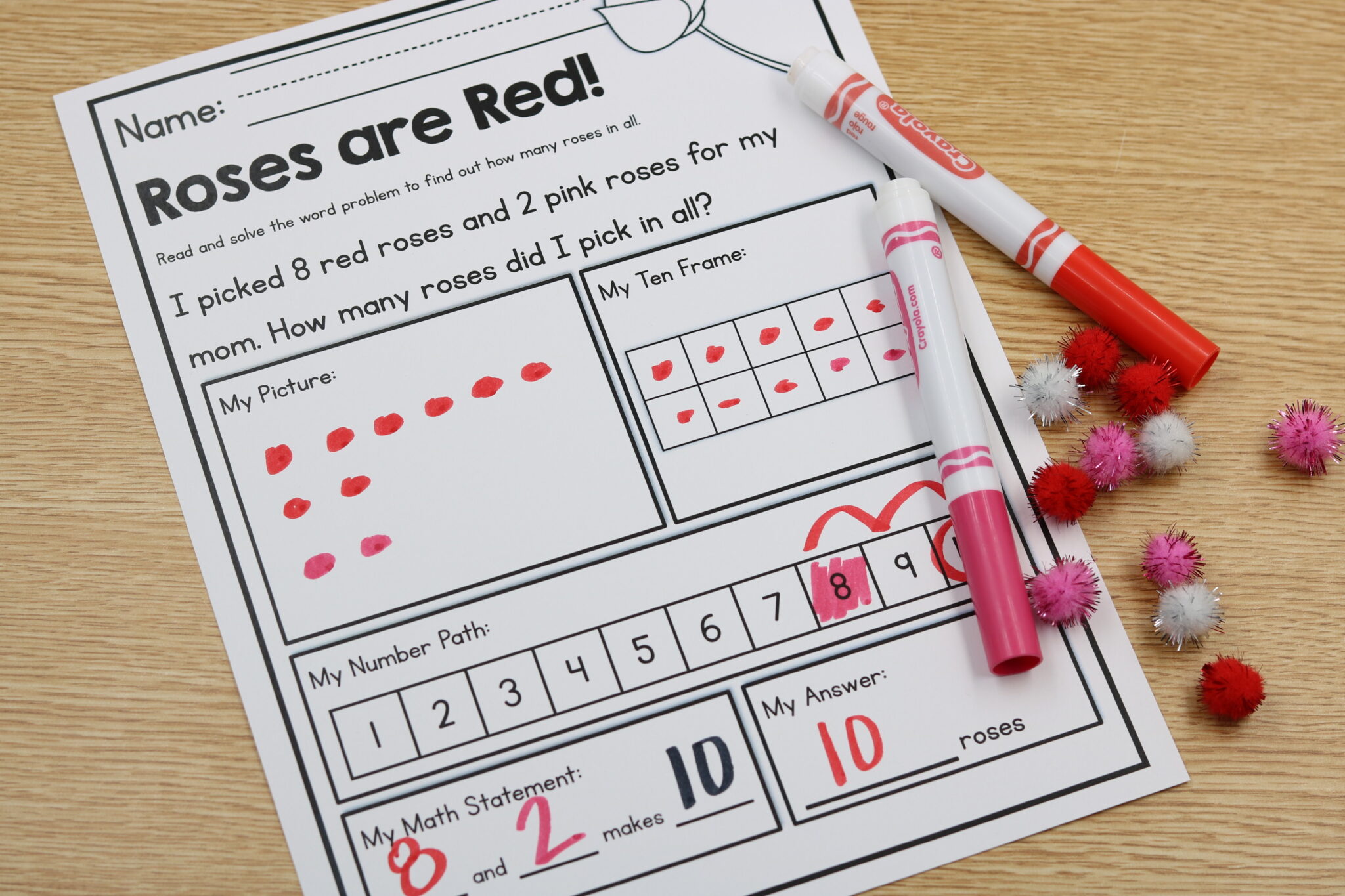 February addition word problems free download with hands-on math practice