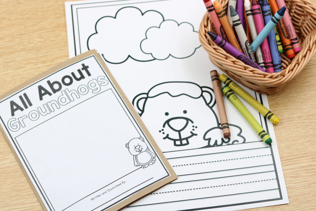 February groundhog all about writing template free download