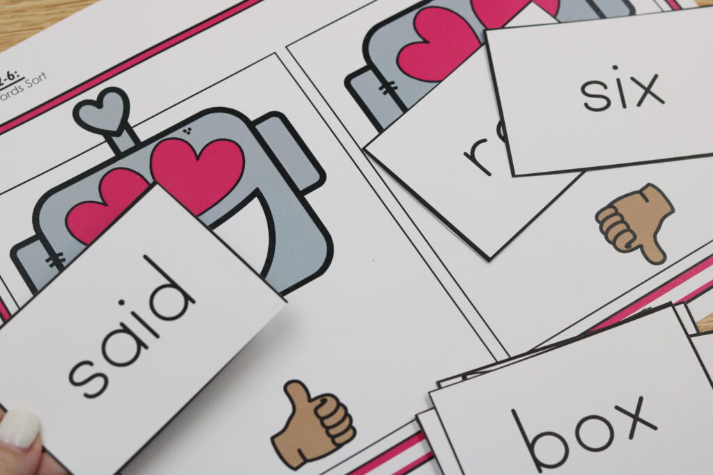 February heart words high frequency sort free download