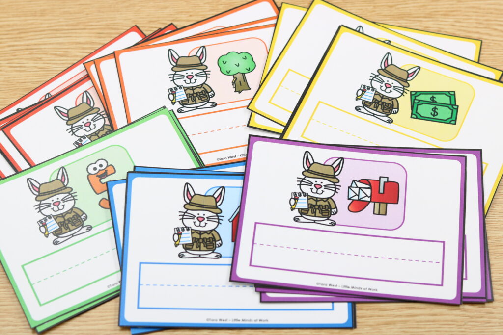 April spring phonics writing task cards freebie