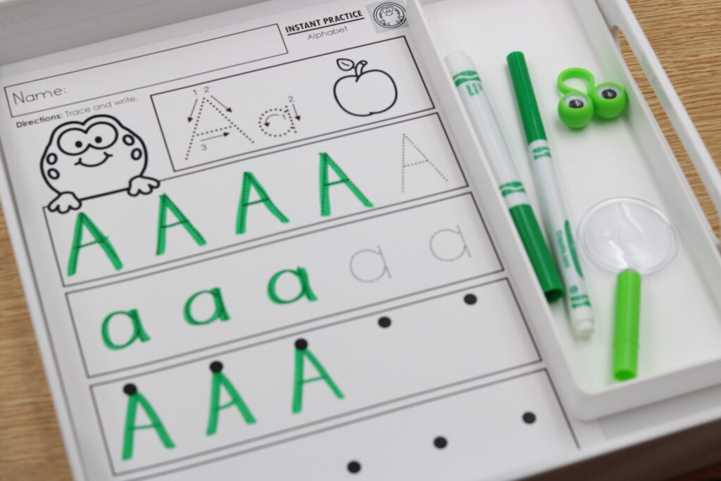 April spring alphabet tracing Aa Zz numbers 1-20 freebie