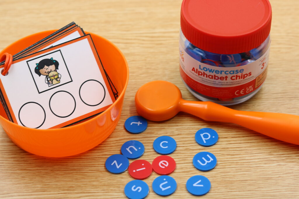 Free CVC chip and swipe phonics activity for Science of Reading small group