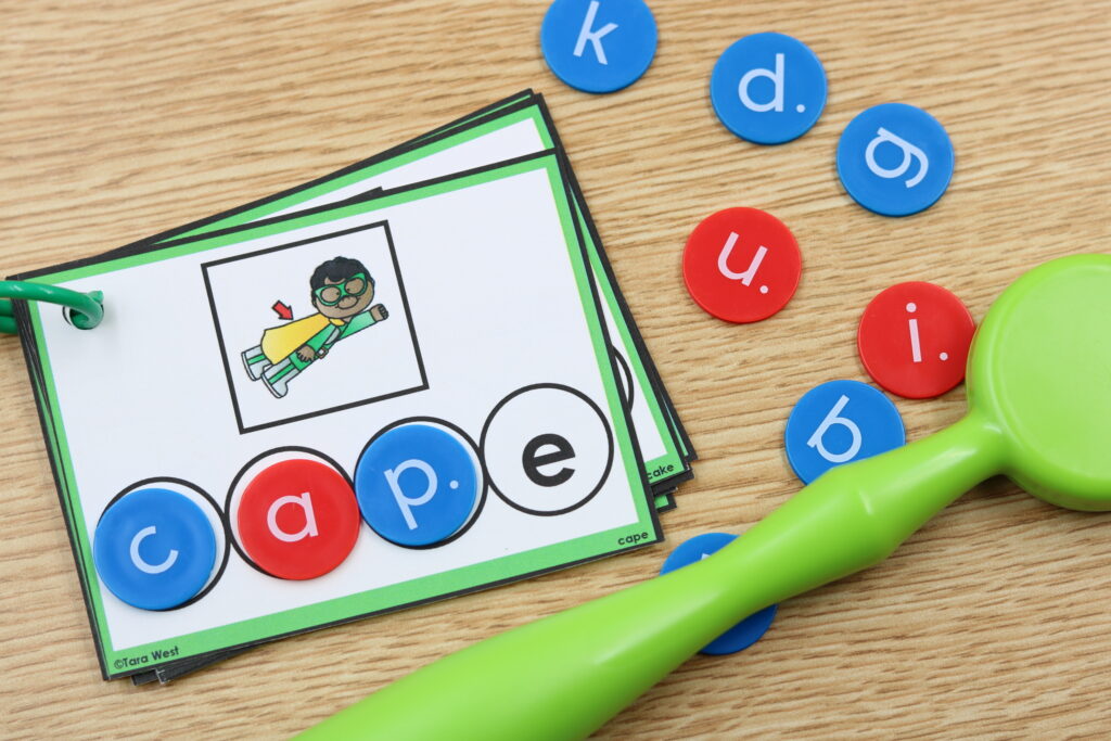 Free CVCe chip and swipe cards for mapping and blending silent e words.