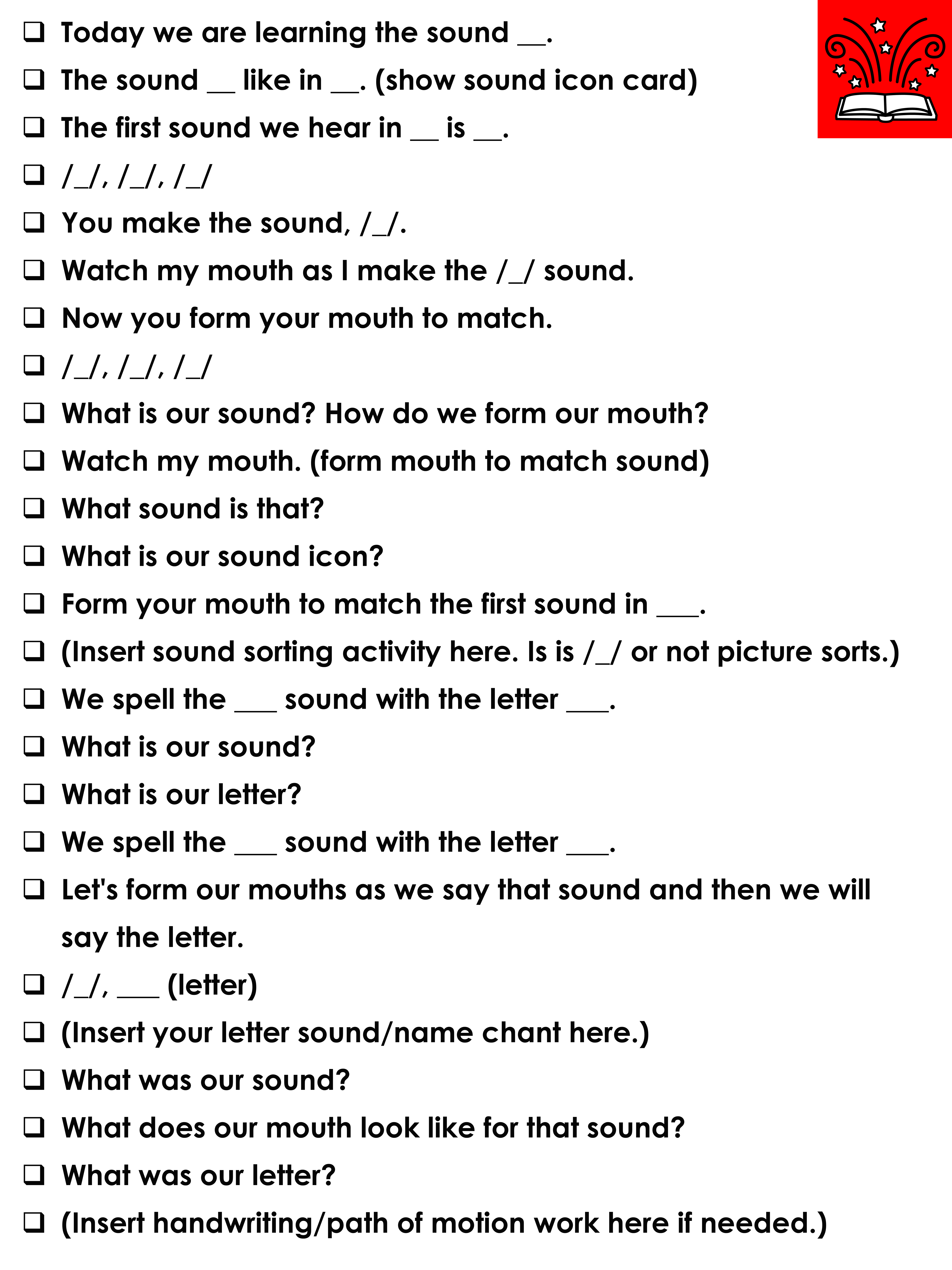 Free alphabet script for letter sounds intervention science of reading.