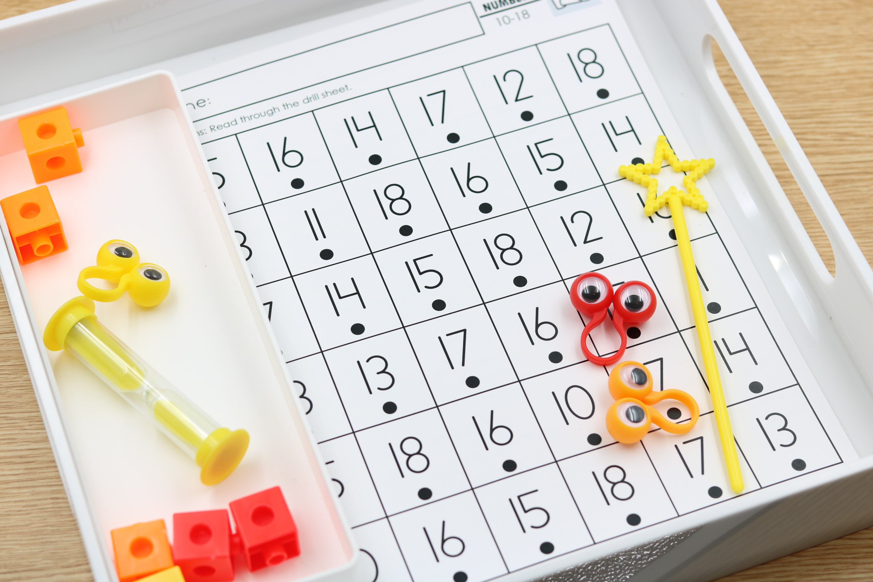 Number sense fluency drills reinforcing counting, quantity recognition, number relationships, and automaticity with numbers.