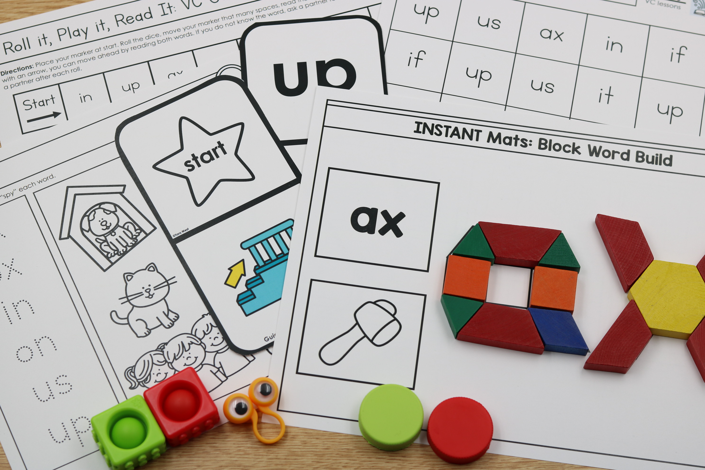 Free VC blending resources. Centers and printables for VC blending science of reading.