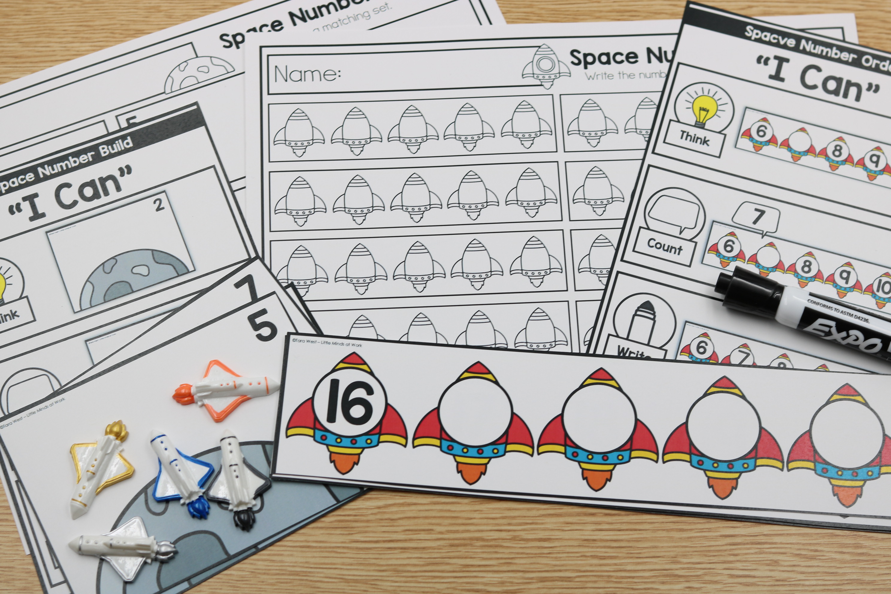 Free math center space theme