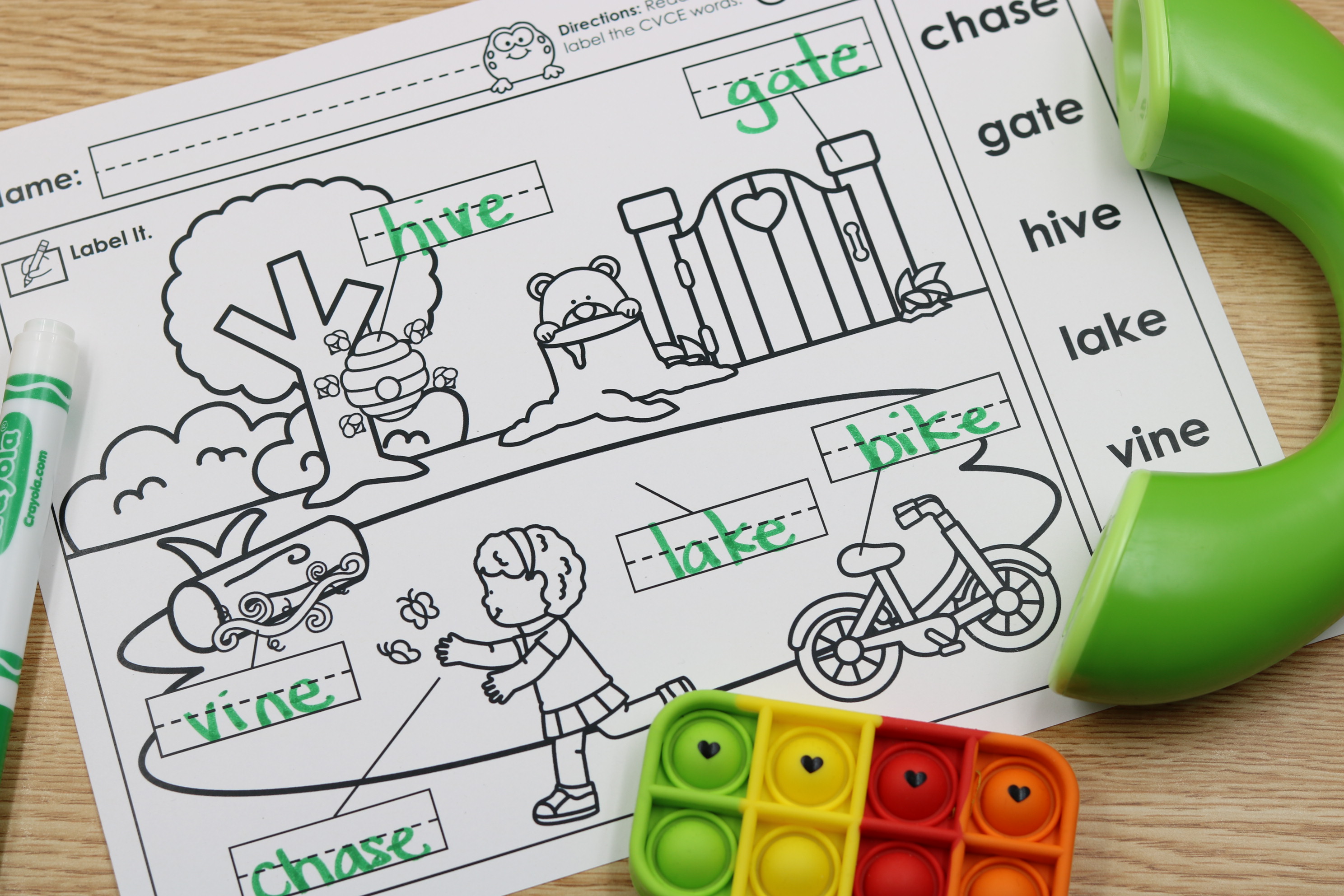 Spring label and write worksheets. Student search and finds phonics label and write for science of reading practice.