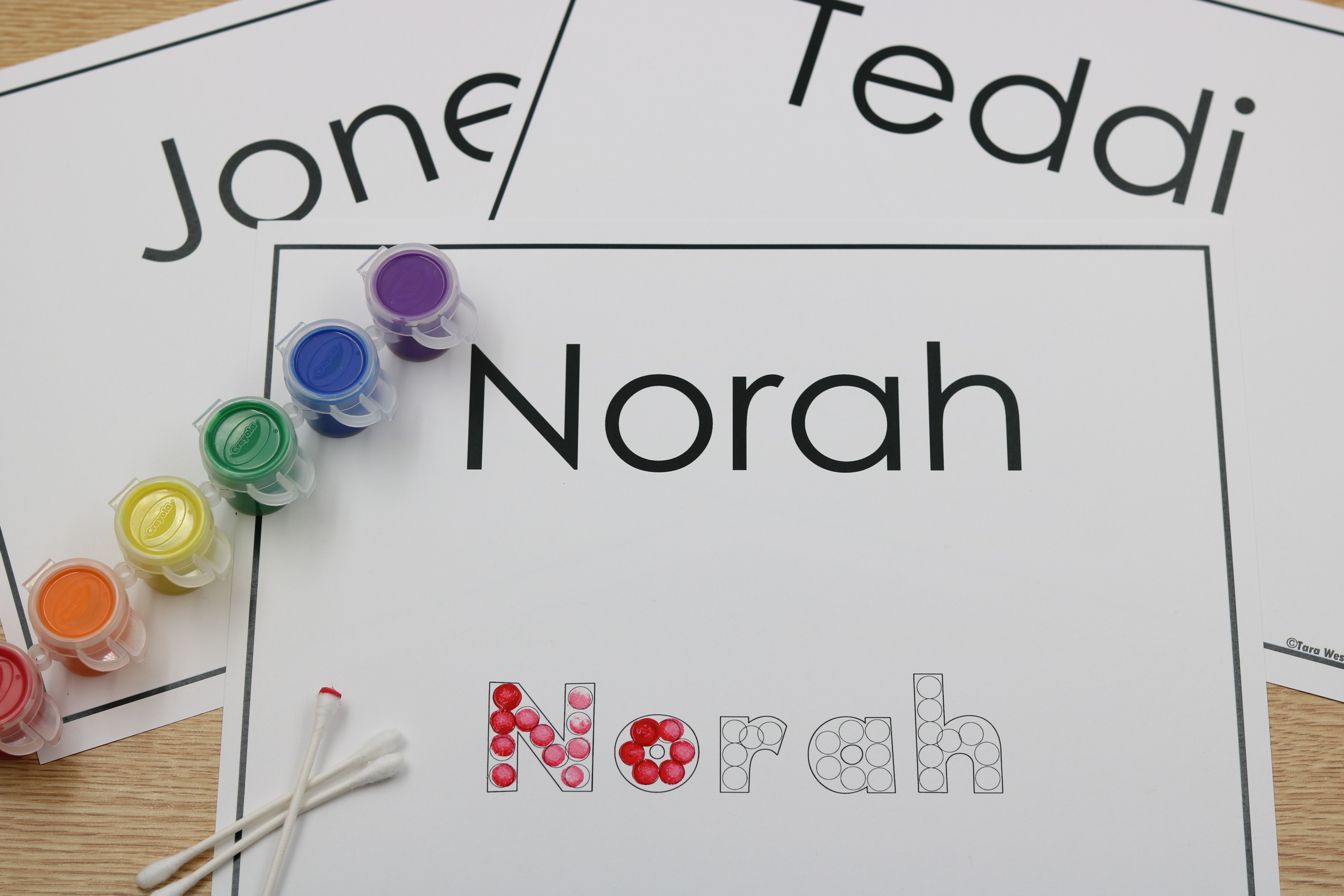 Back to School Editable Name Fine Motor Mat – Free Back to School Q-Tip Painting Activity