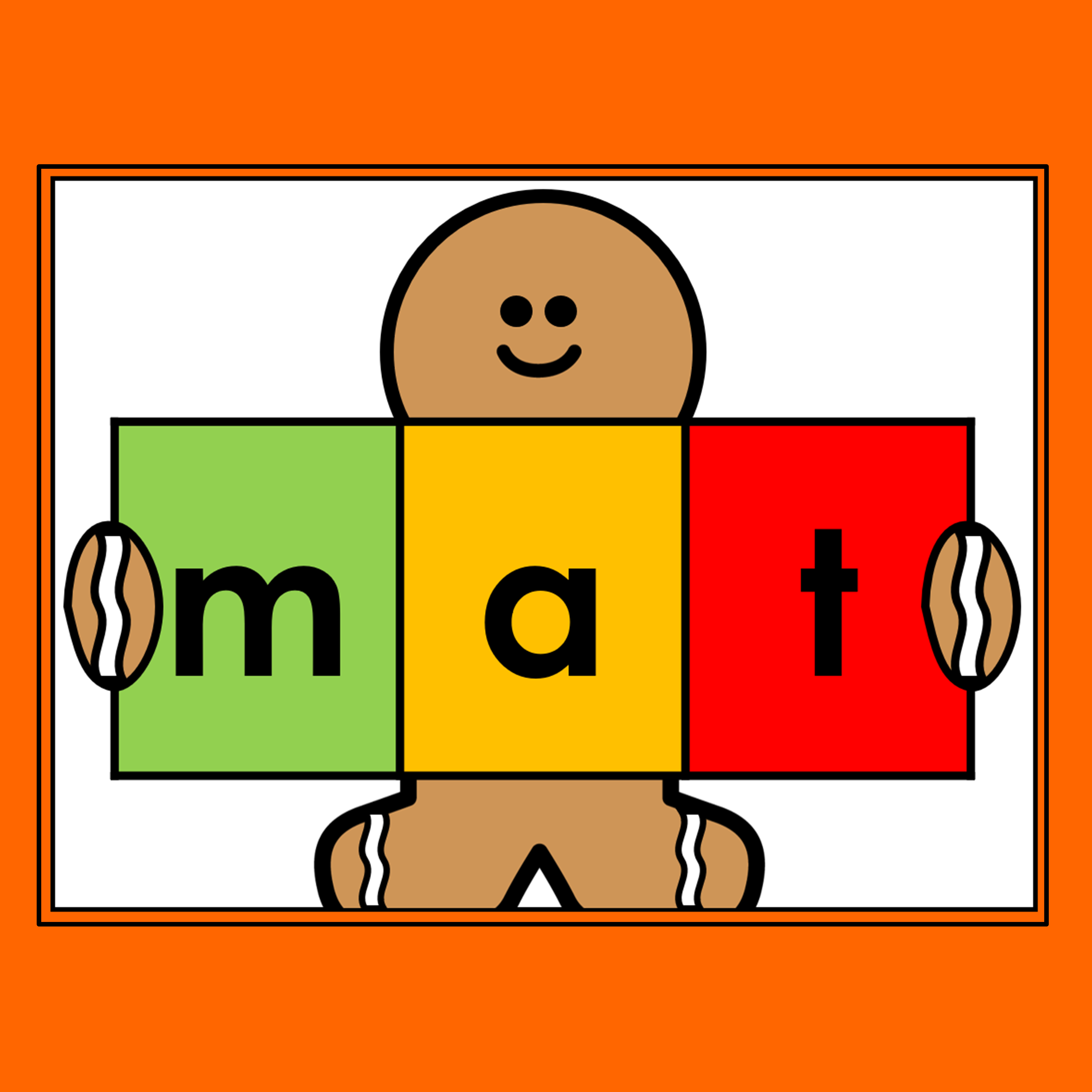 Free December gingerbread digital review slides for phonics and high-frequency words