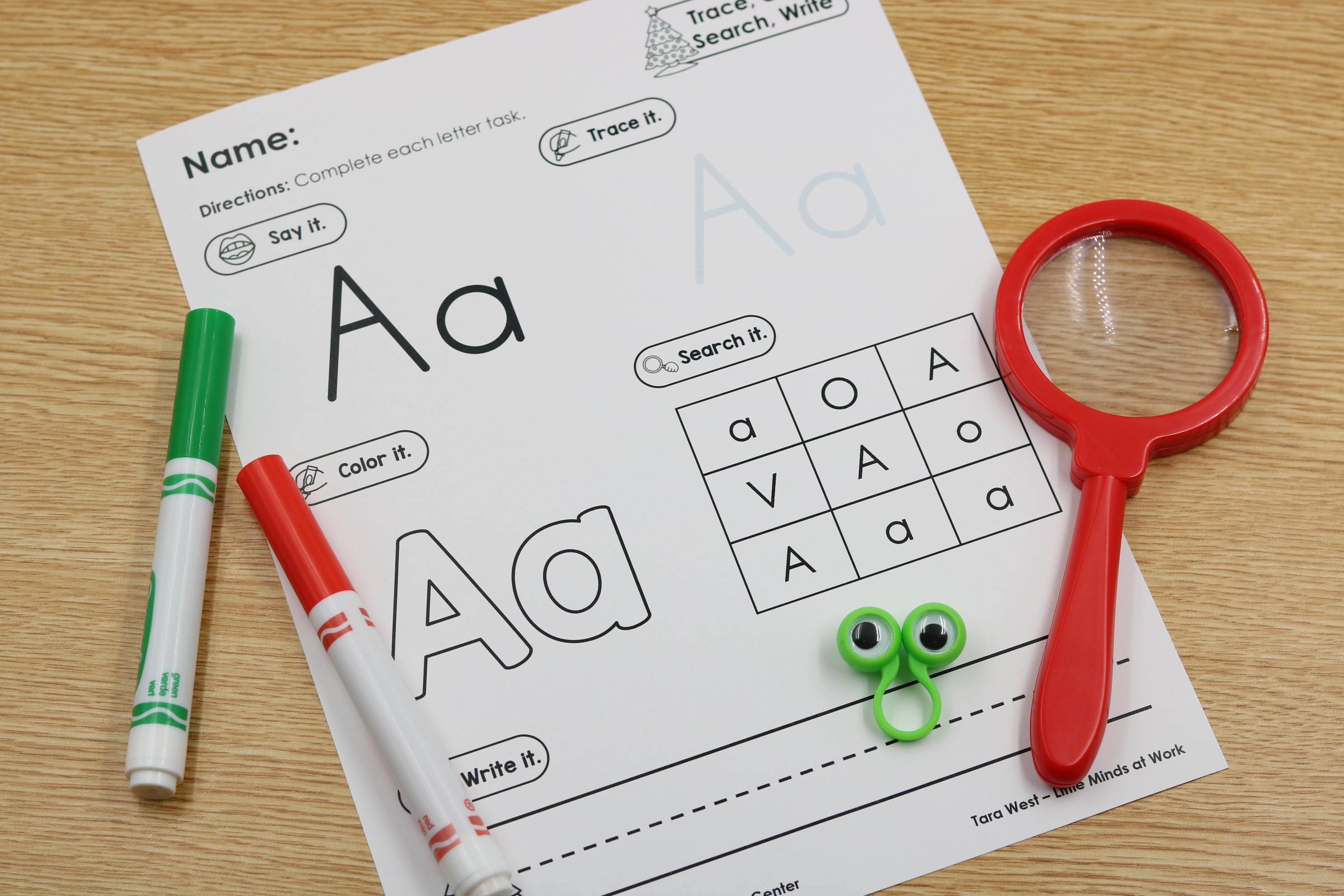 December alphabet tracing and writing worksheets freebie
