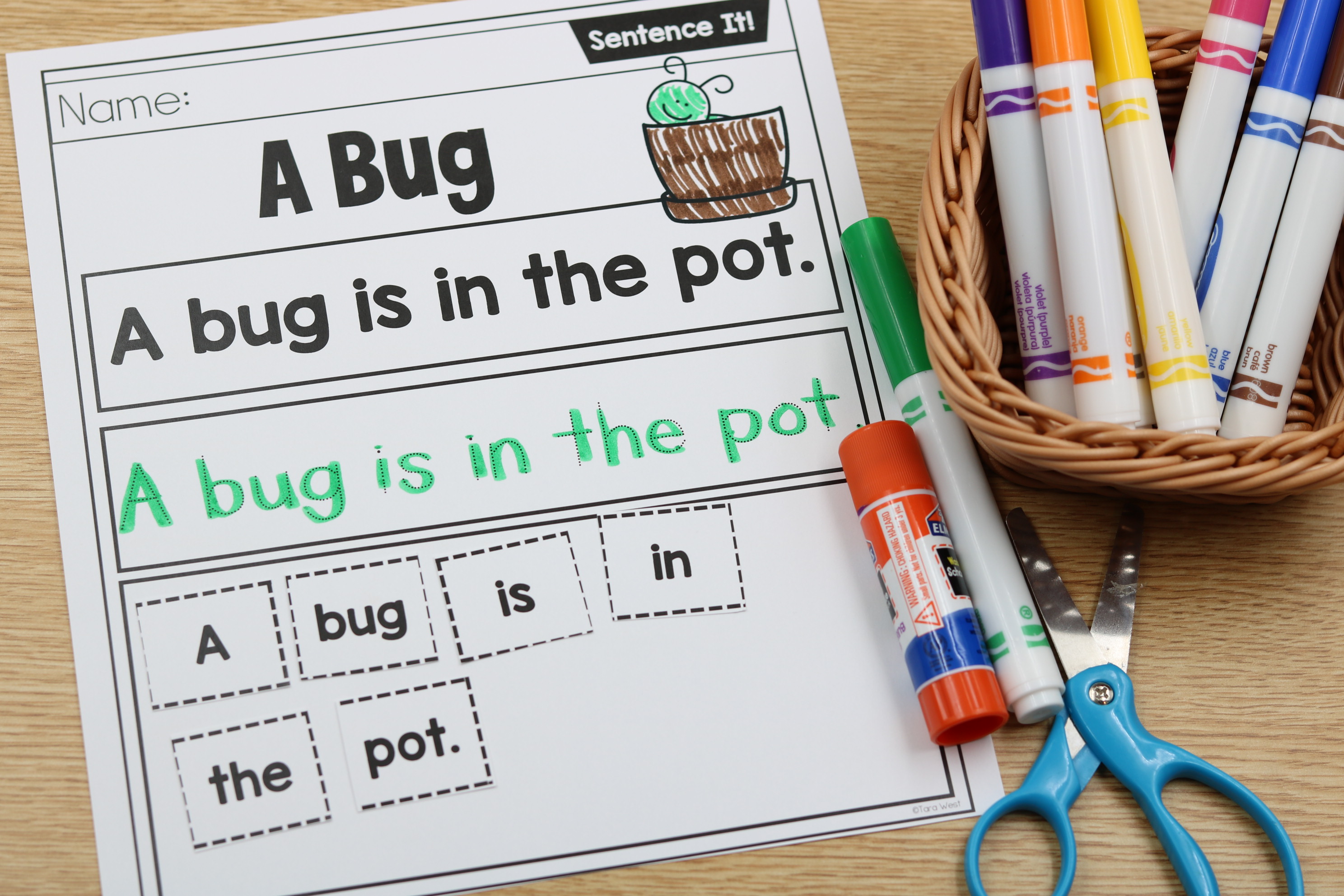 Free writing center preview printable for classroom writing