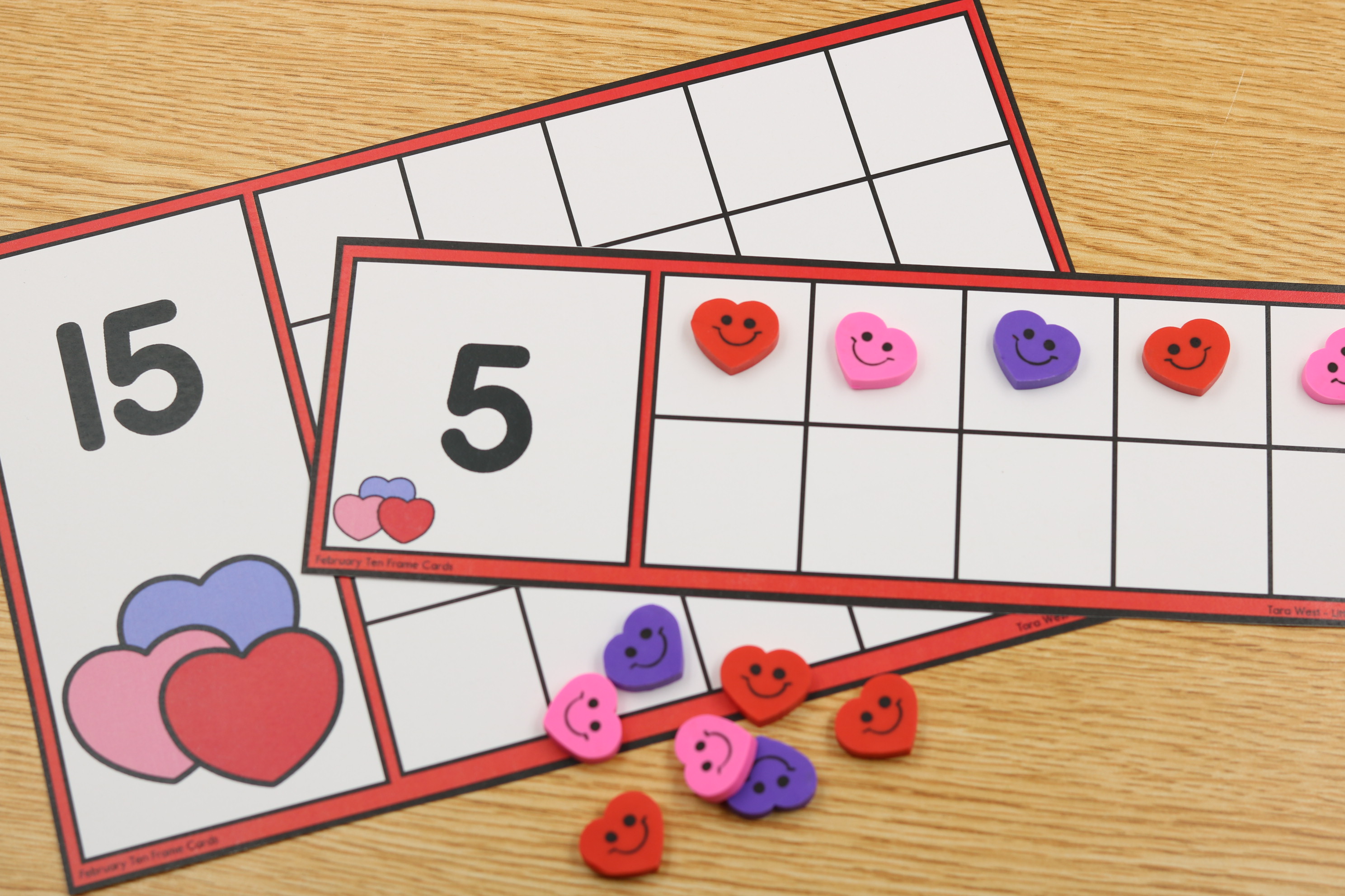 February heart number sense ten frames free download