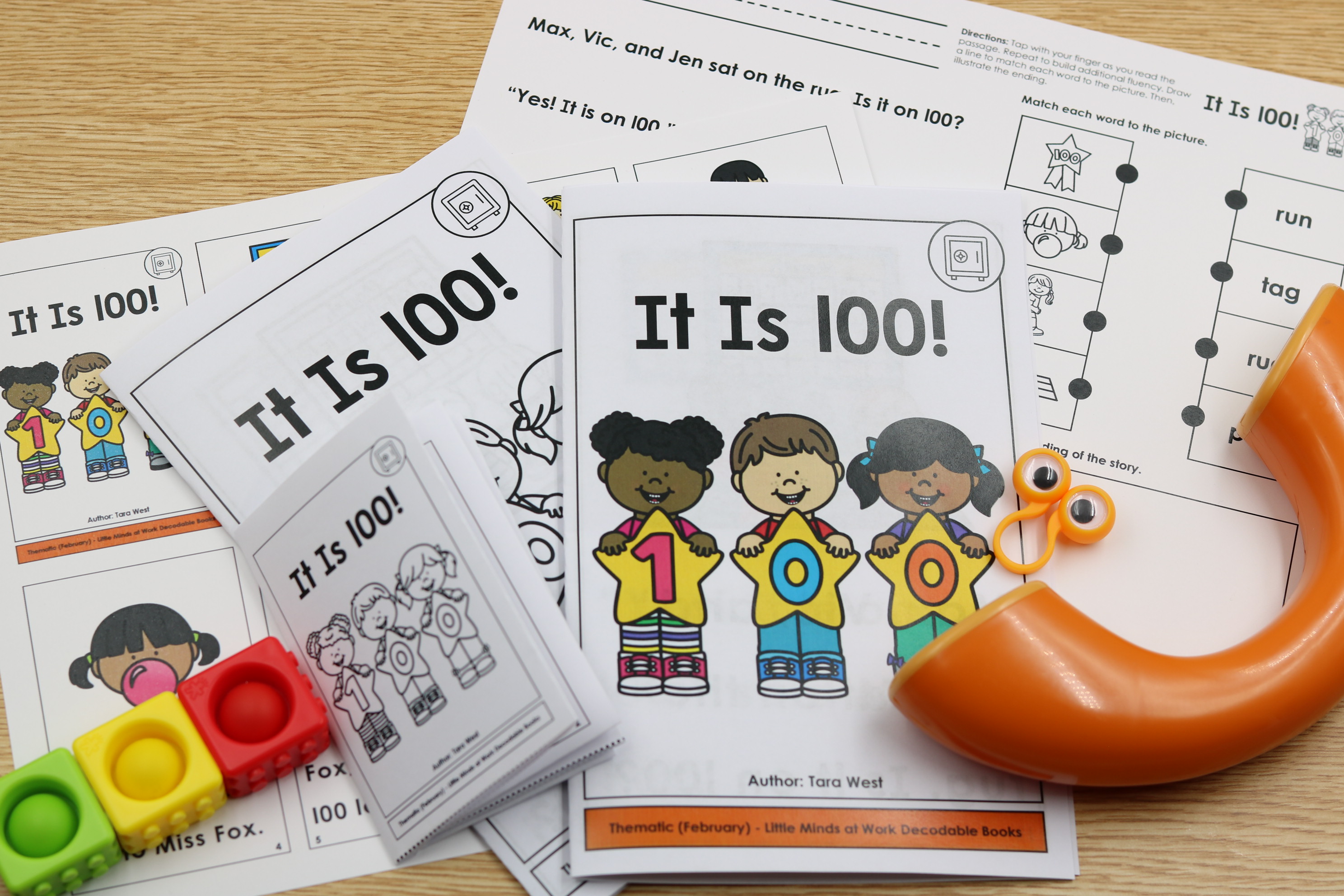 February 100th Day decodable book free download with CVC words