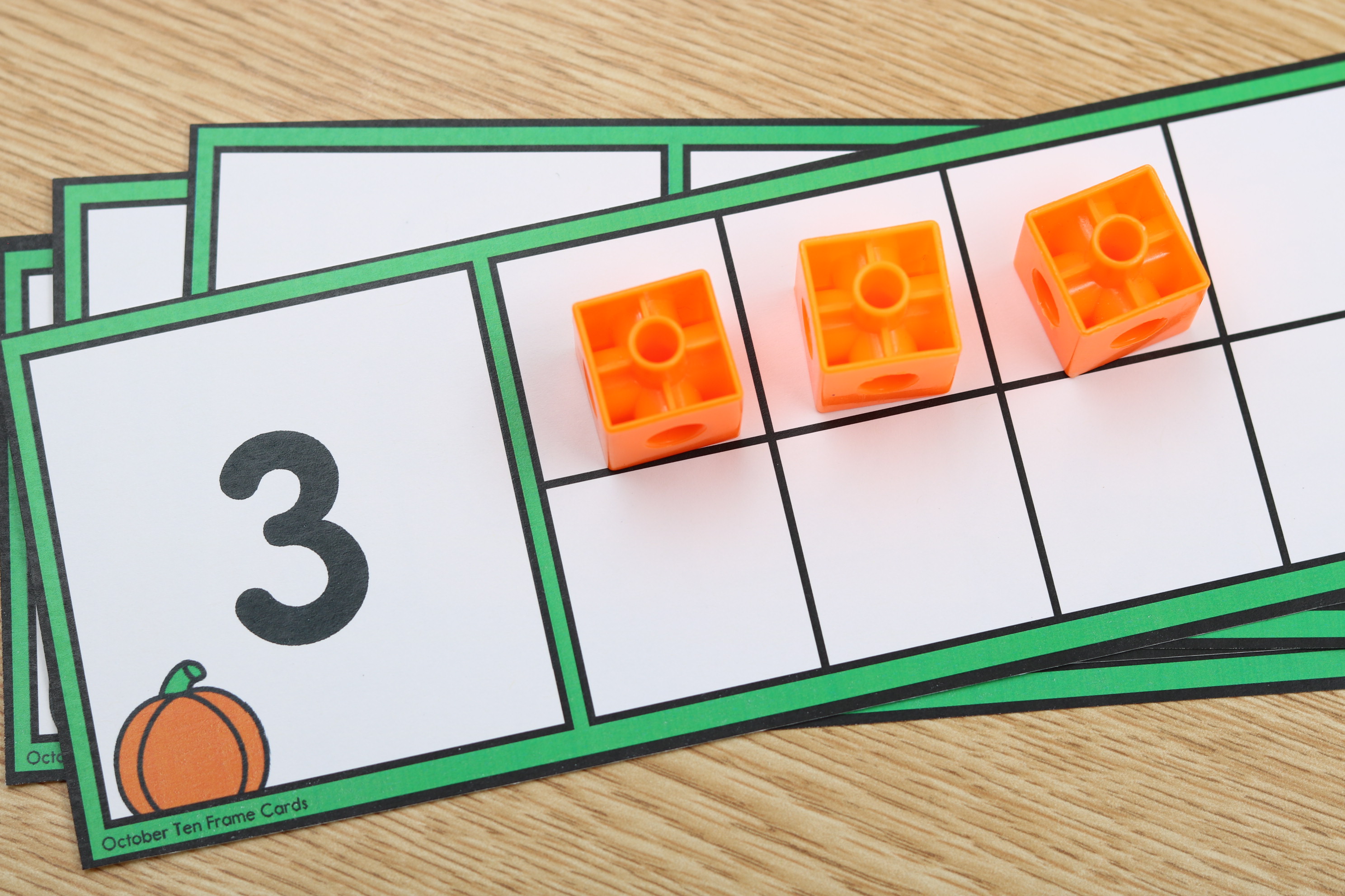 Free October pumpkin ten frame builder math activity for numbers 1–20