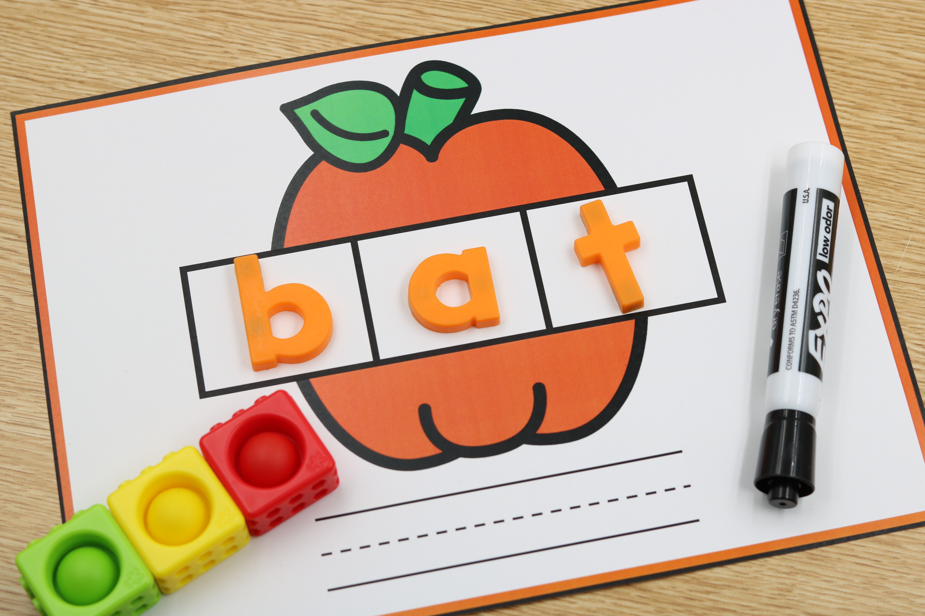 Printable freebie October sound mapping mats with fall and Halloween themes