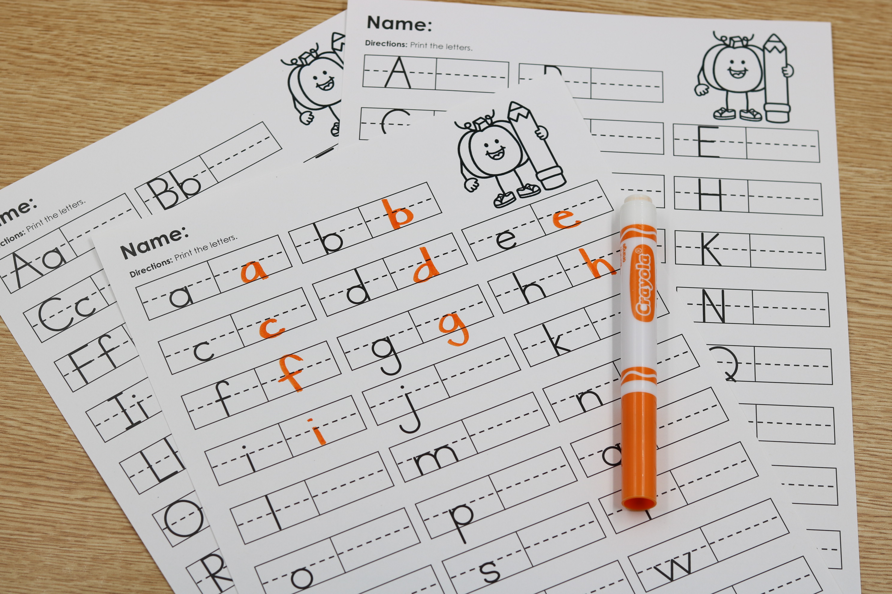 Free October handwriting practice sheets for capital and lowercase letters