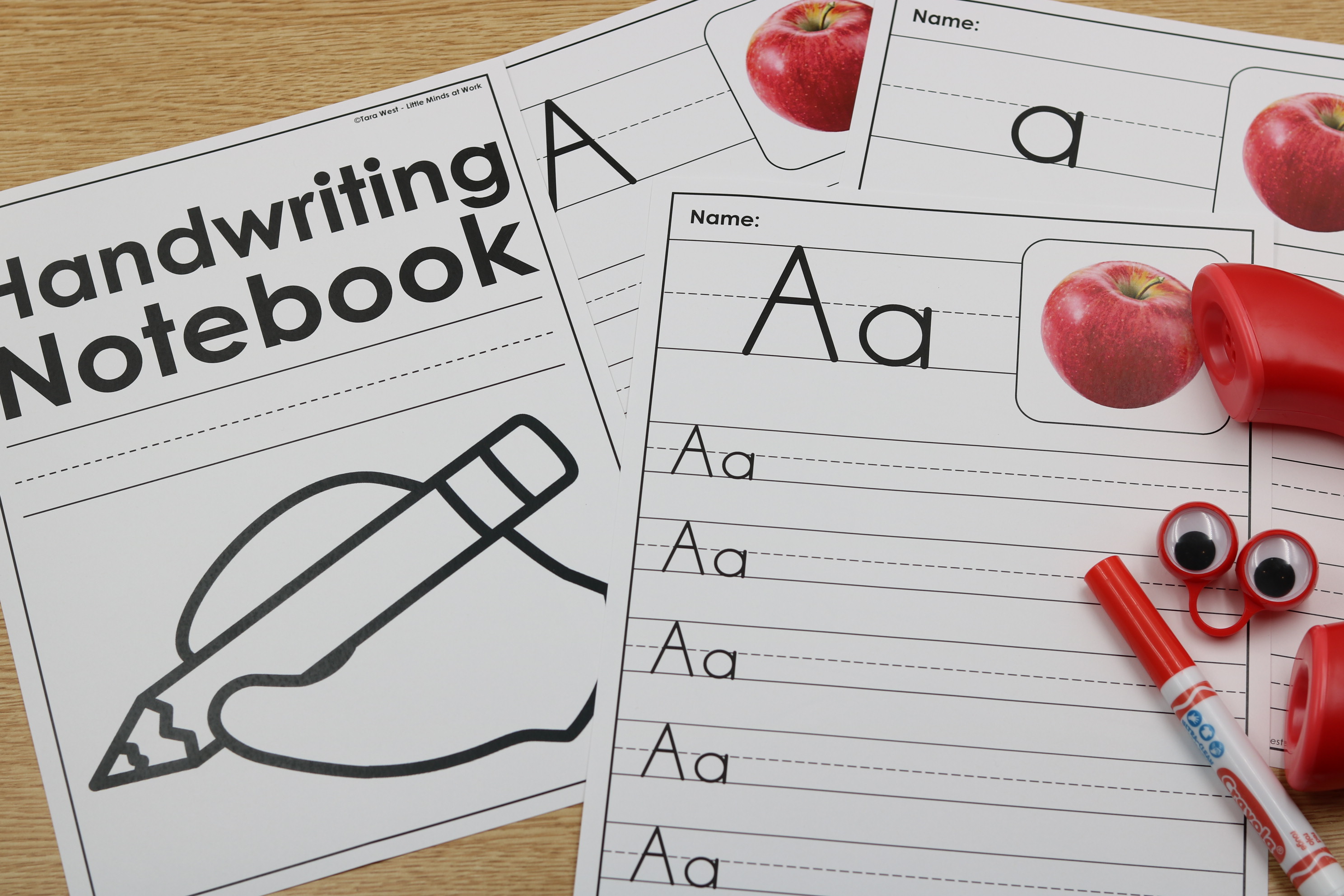 Alphabet Free  Handwriting Printables – Letter Formation Practice with Real-Life Alphabet Pictures