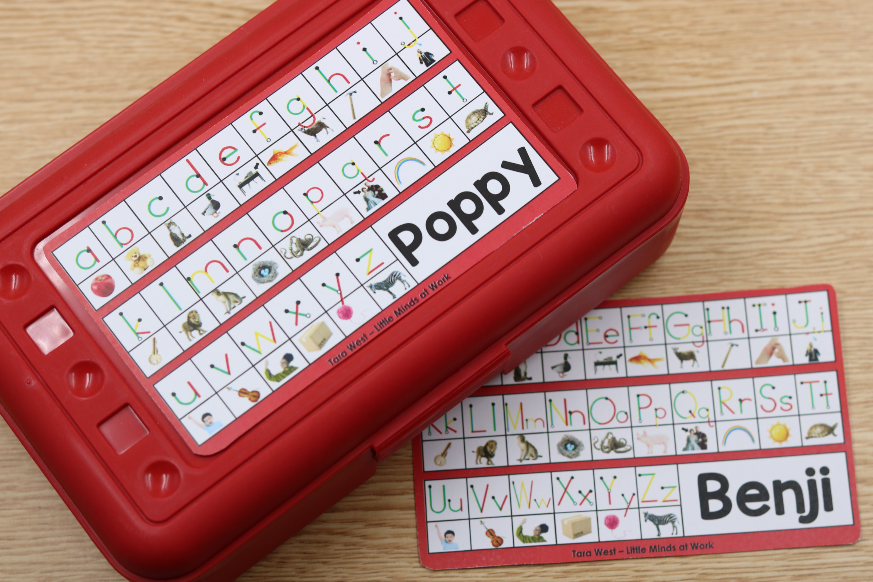 Alphabet Handwriting Name Tags - Free Editable Nameplates with Realistic Alphabet Pictures