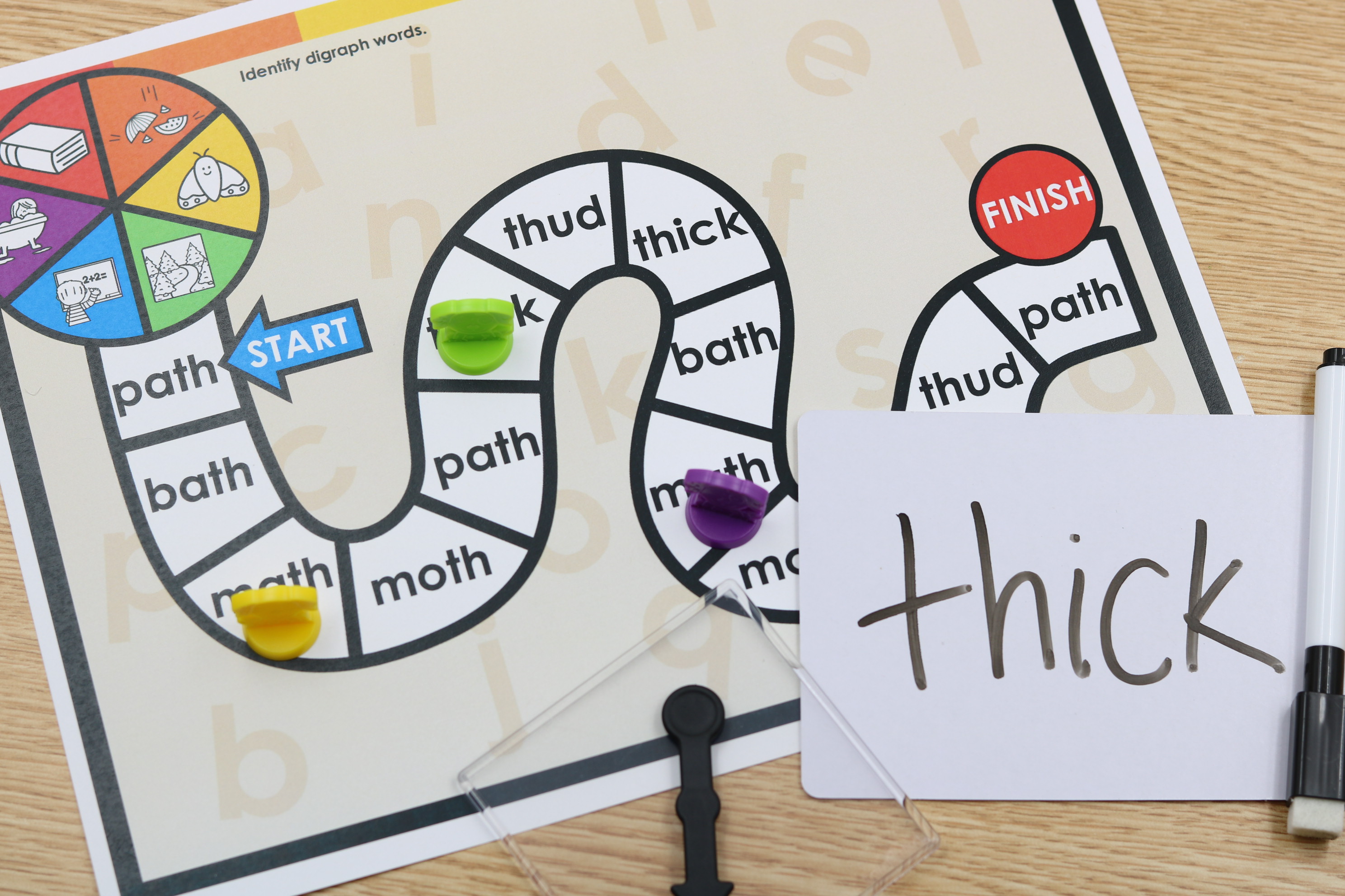 Free digraph and CCVC phonics gameboards for decoding