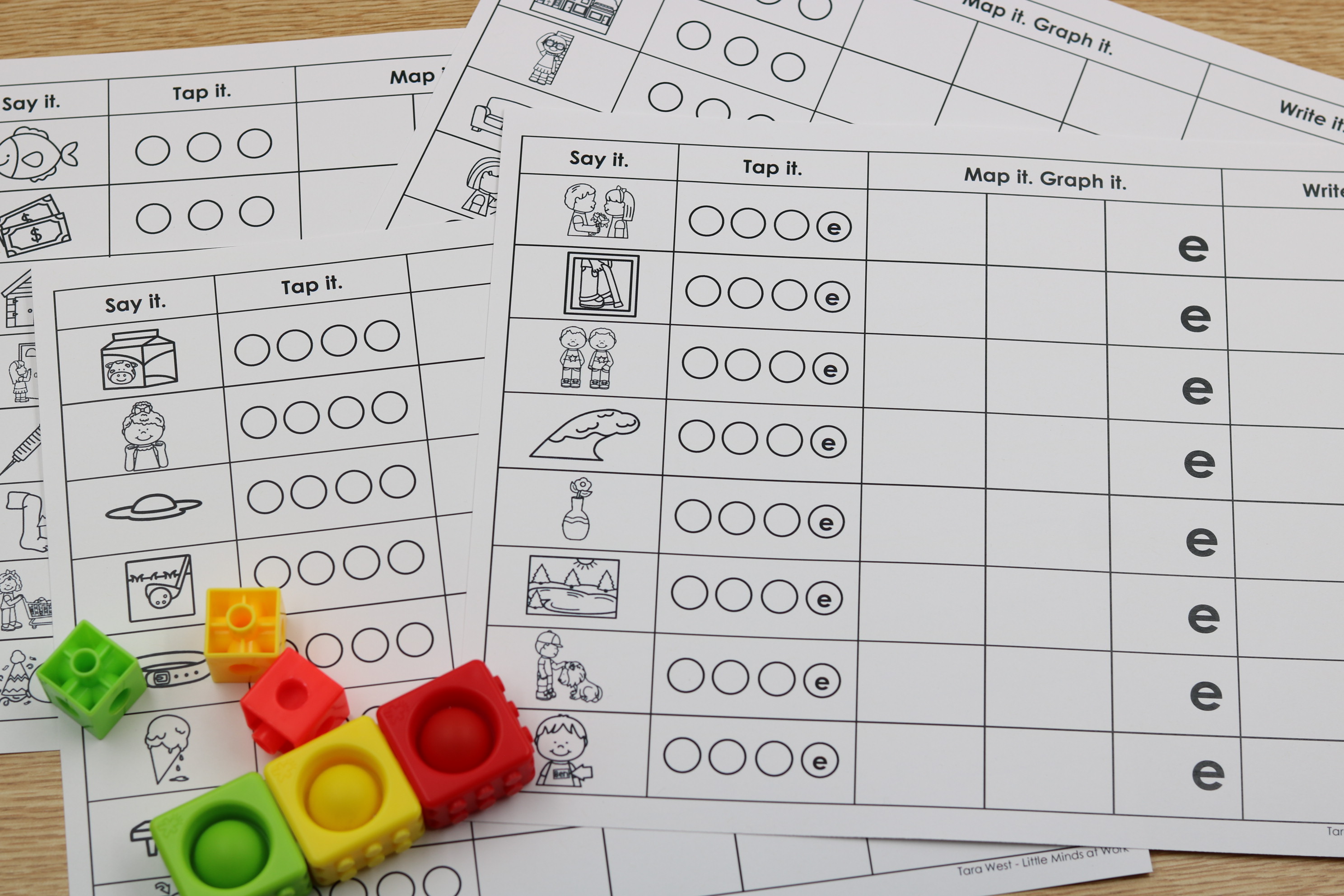 CVCE encoding worksheets for phonics and silent-e practice
