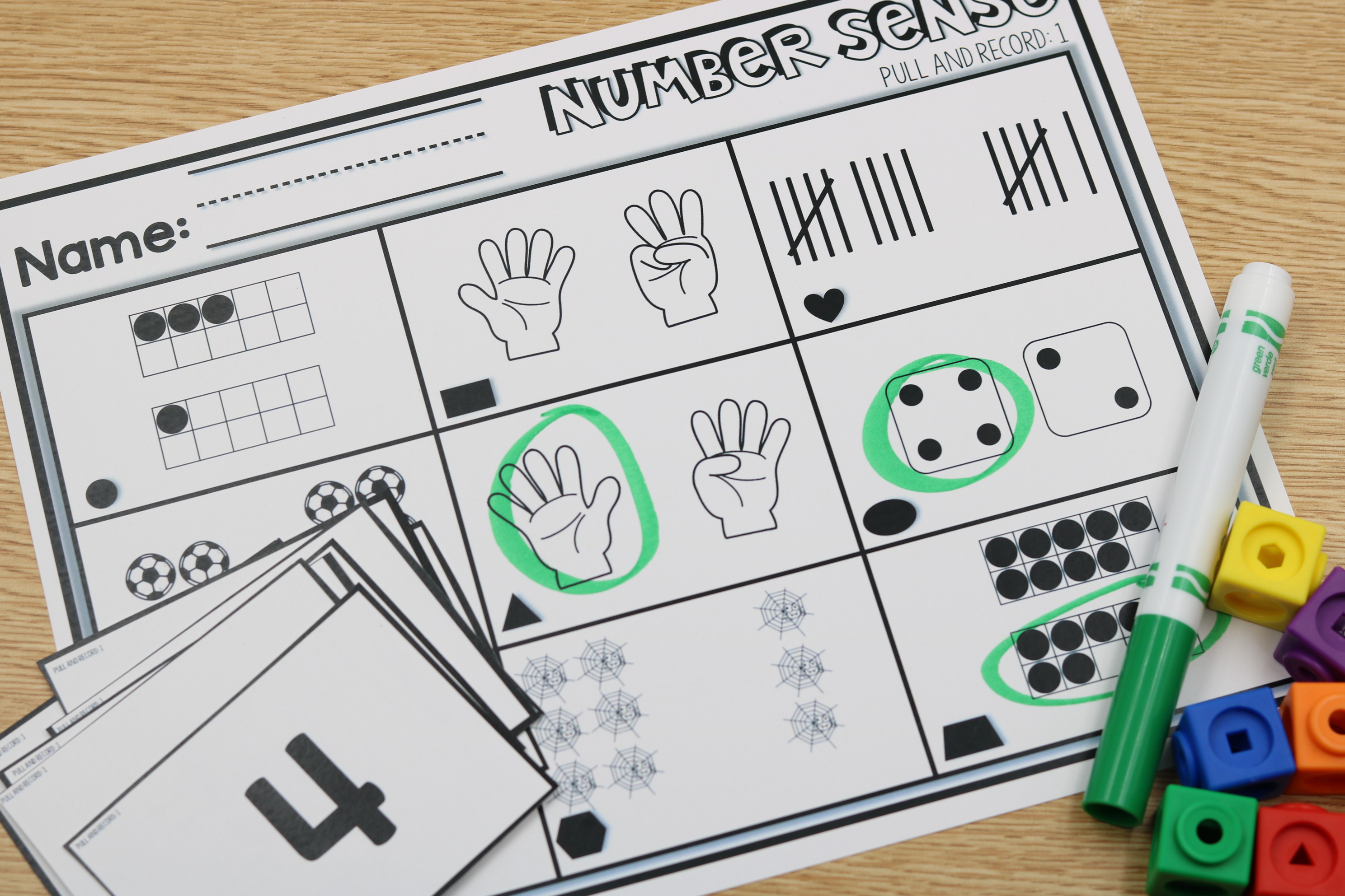 Math pull and record free download with hands-on number sense activities