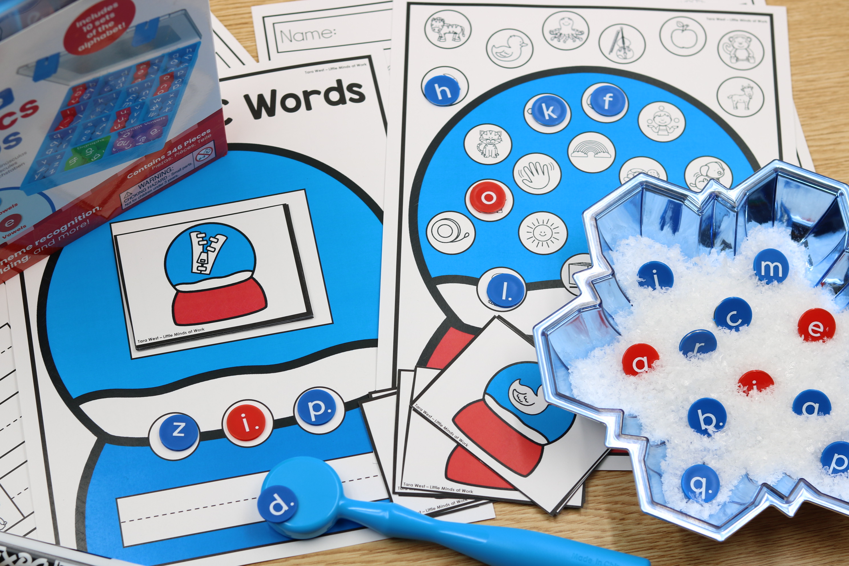 January snowy sounds and words free download with hands-on phonics picture cards