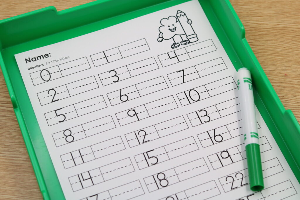 March St Patrick’s Day number tracing worksheets