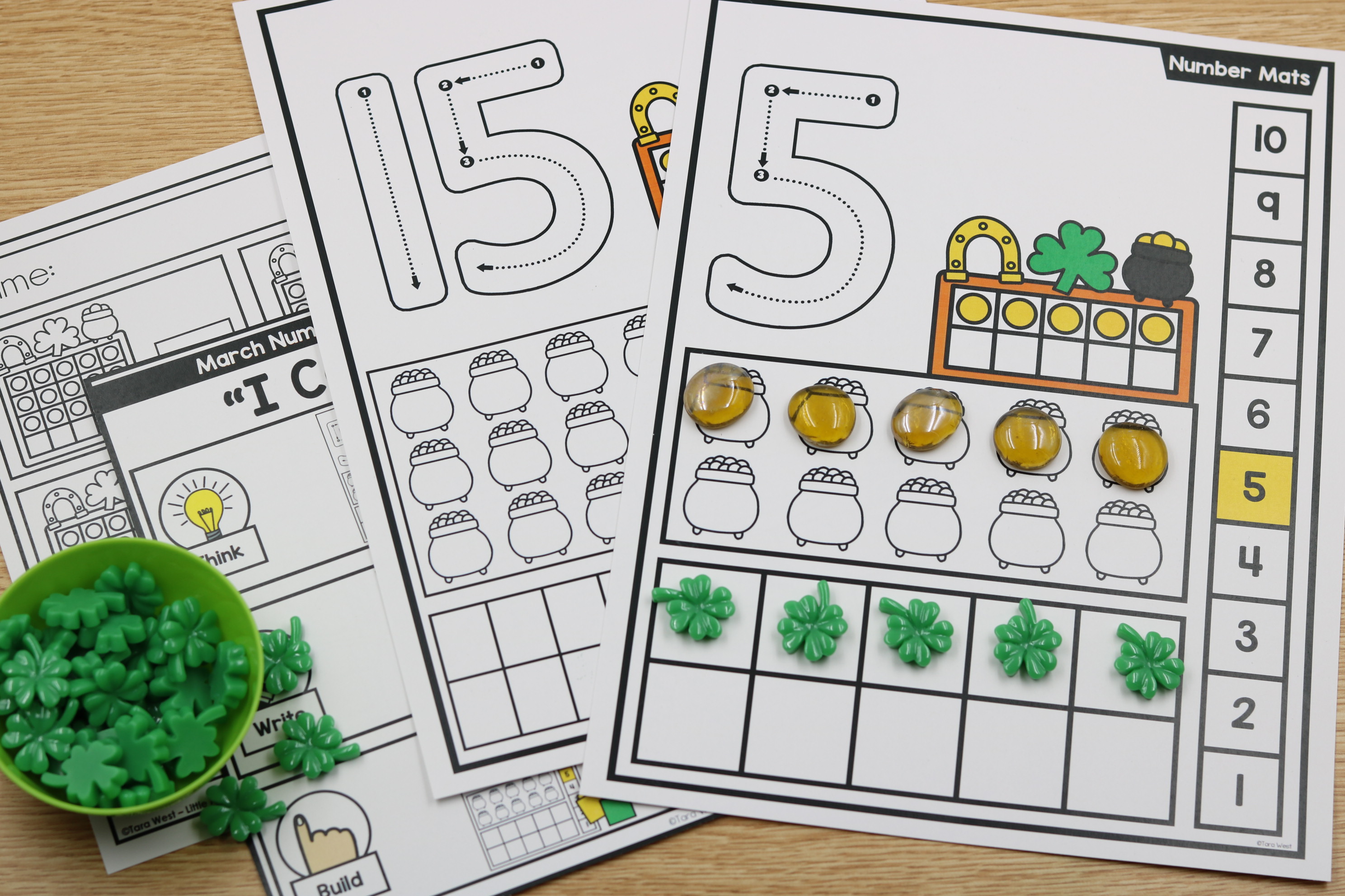 March St. Patrick’s Day number sense mats printable