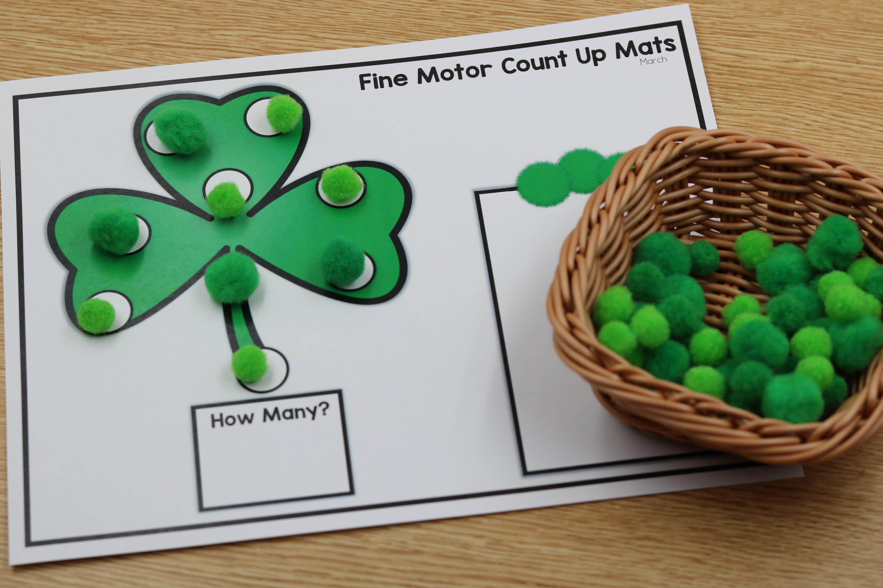 March count up mats printable numbers activity