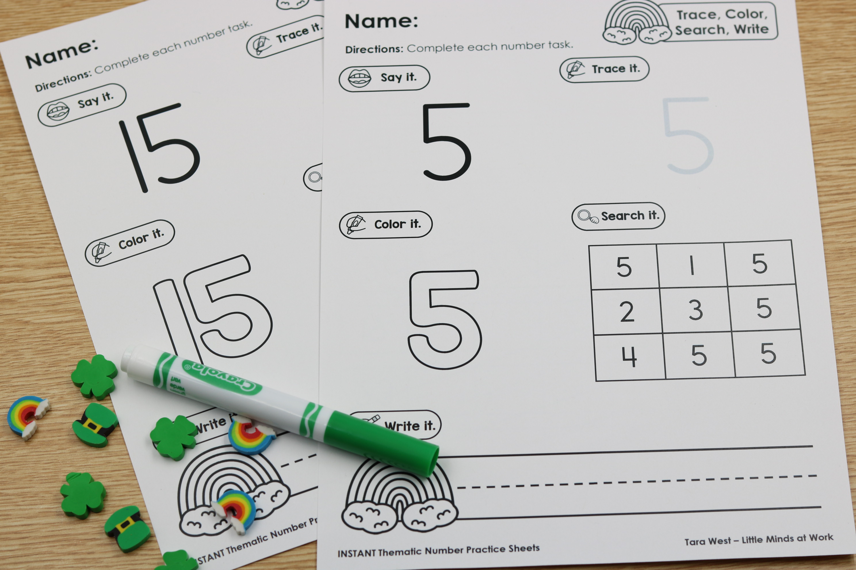 March numbers handwriting printables free
