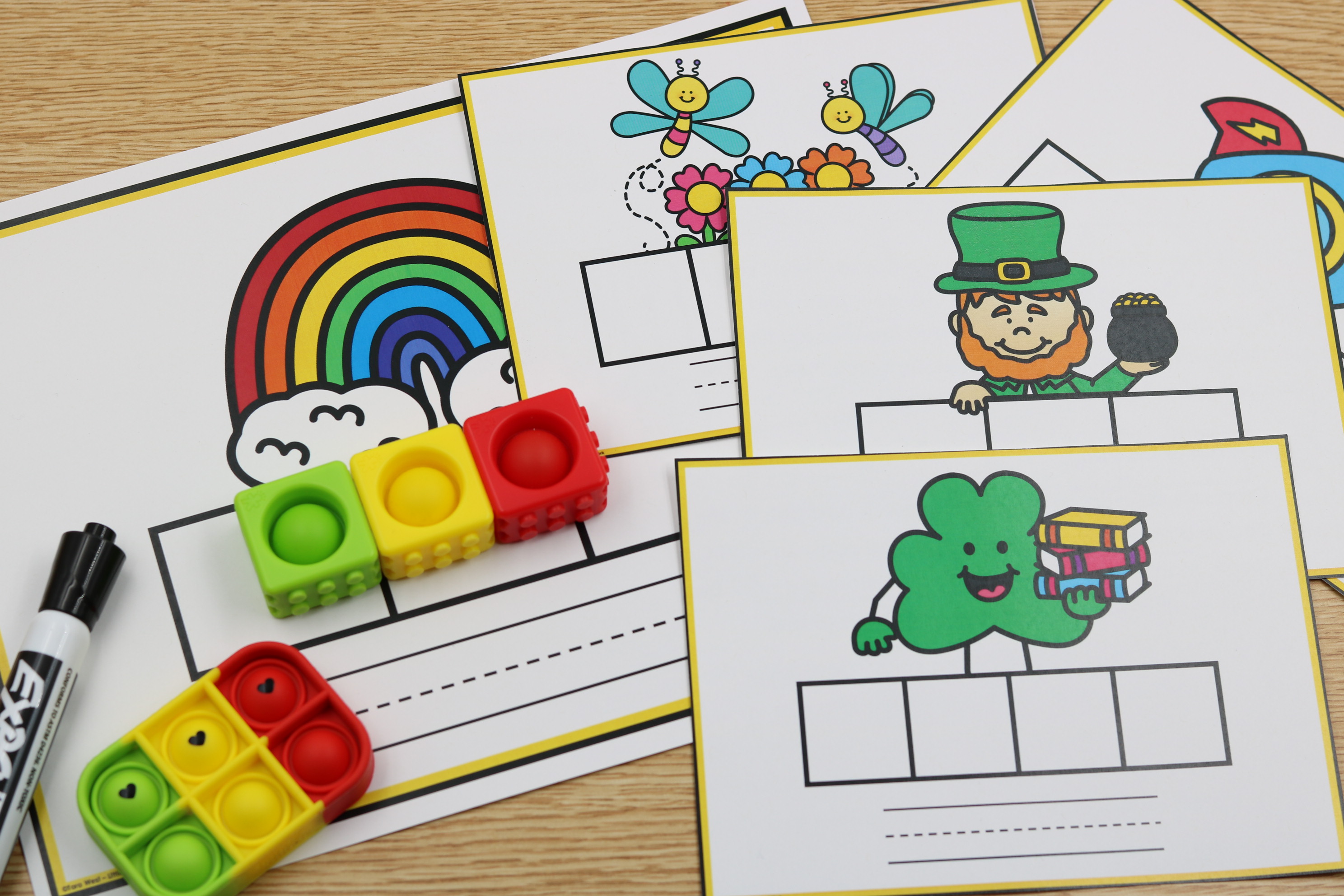 March thematic mapping mats phonics free printable