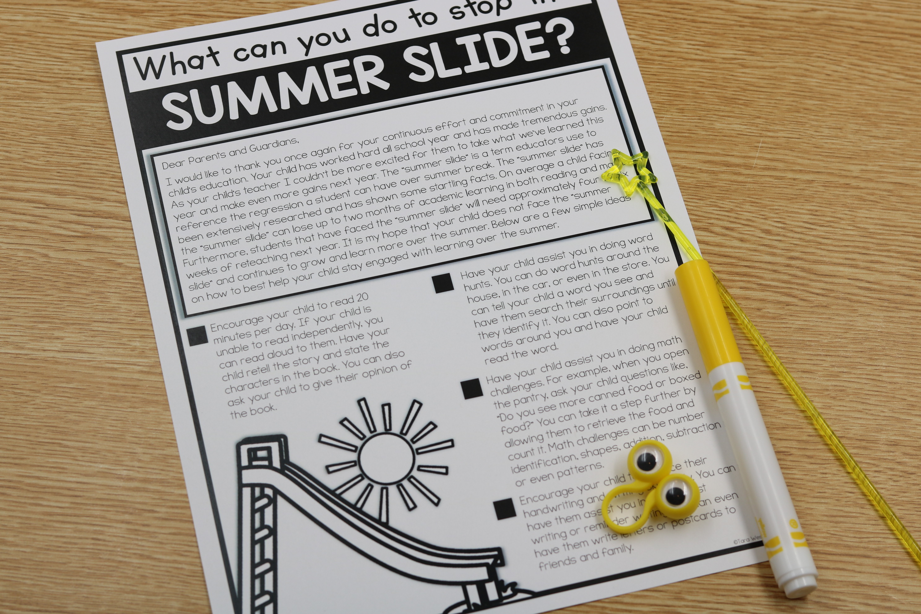 May summer slide freebie parent letter reading math handwriting tips