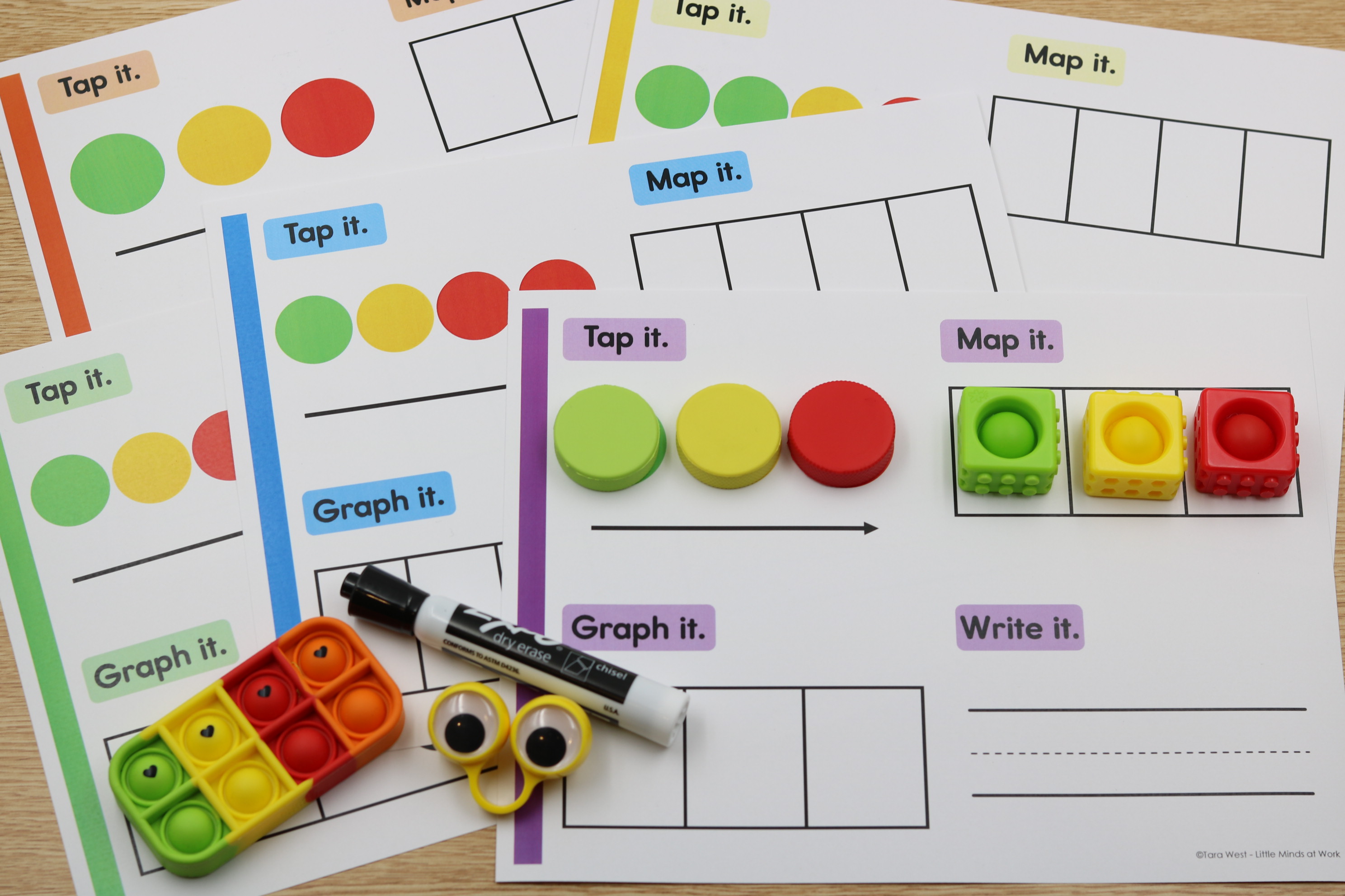 Tap It Map It Graph It Write It phonics mats